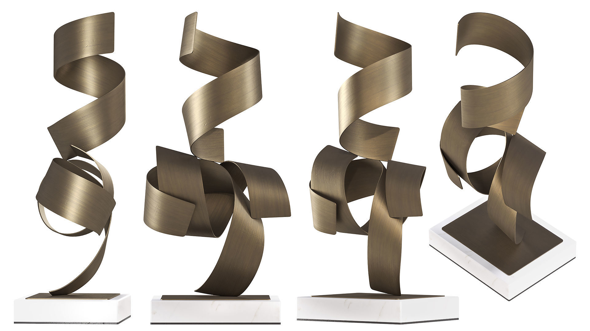 Modern Metal Sculpture 3D model_3