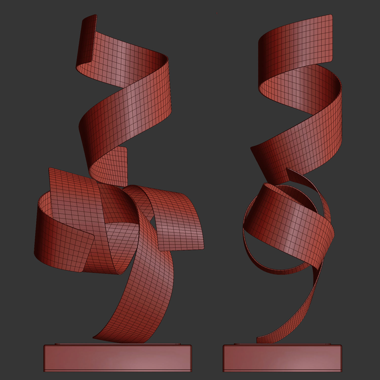 Modern Metal Sculpture 3D model_4