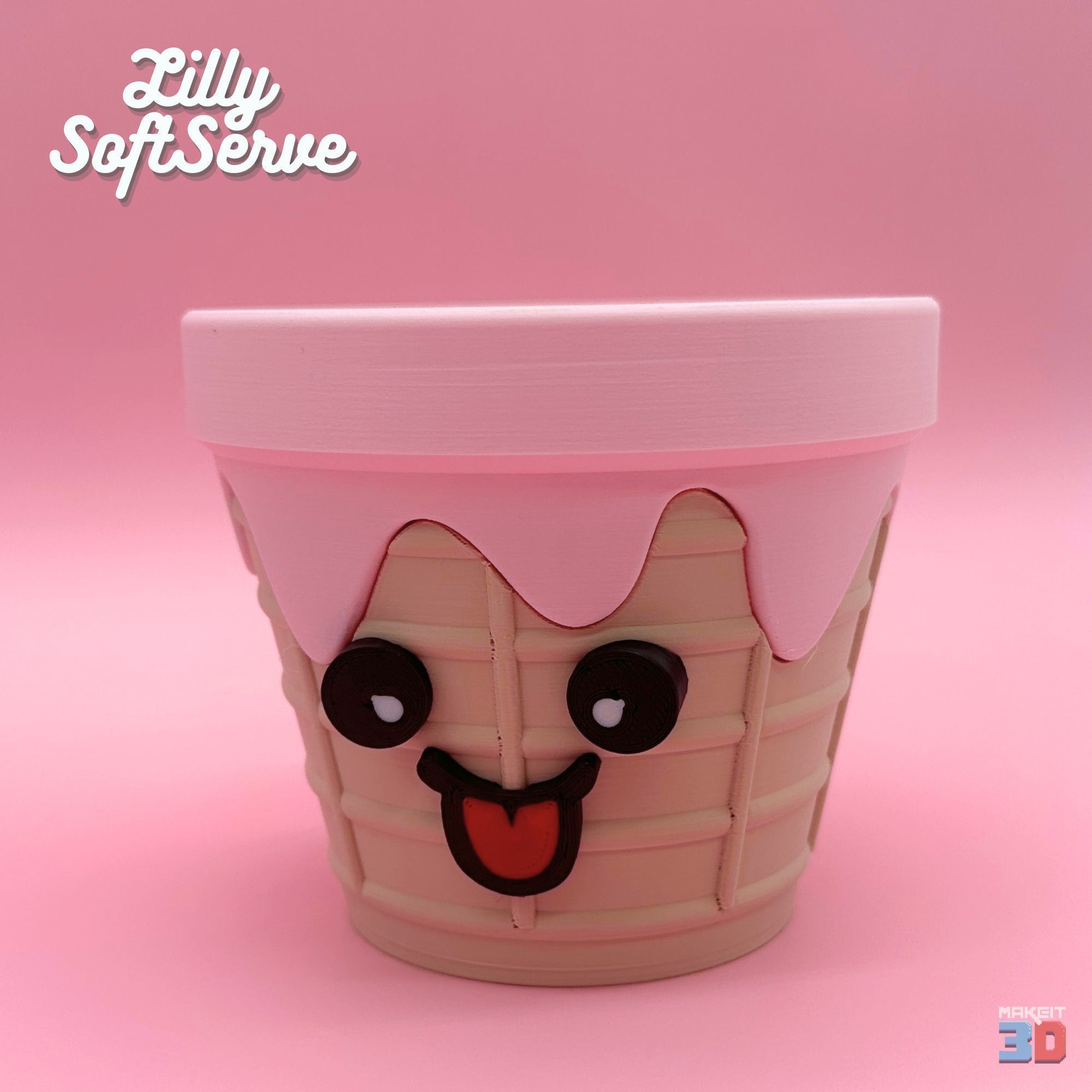 3D Printable Ice Cream Cone Planters STL Files 3D print model_3