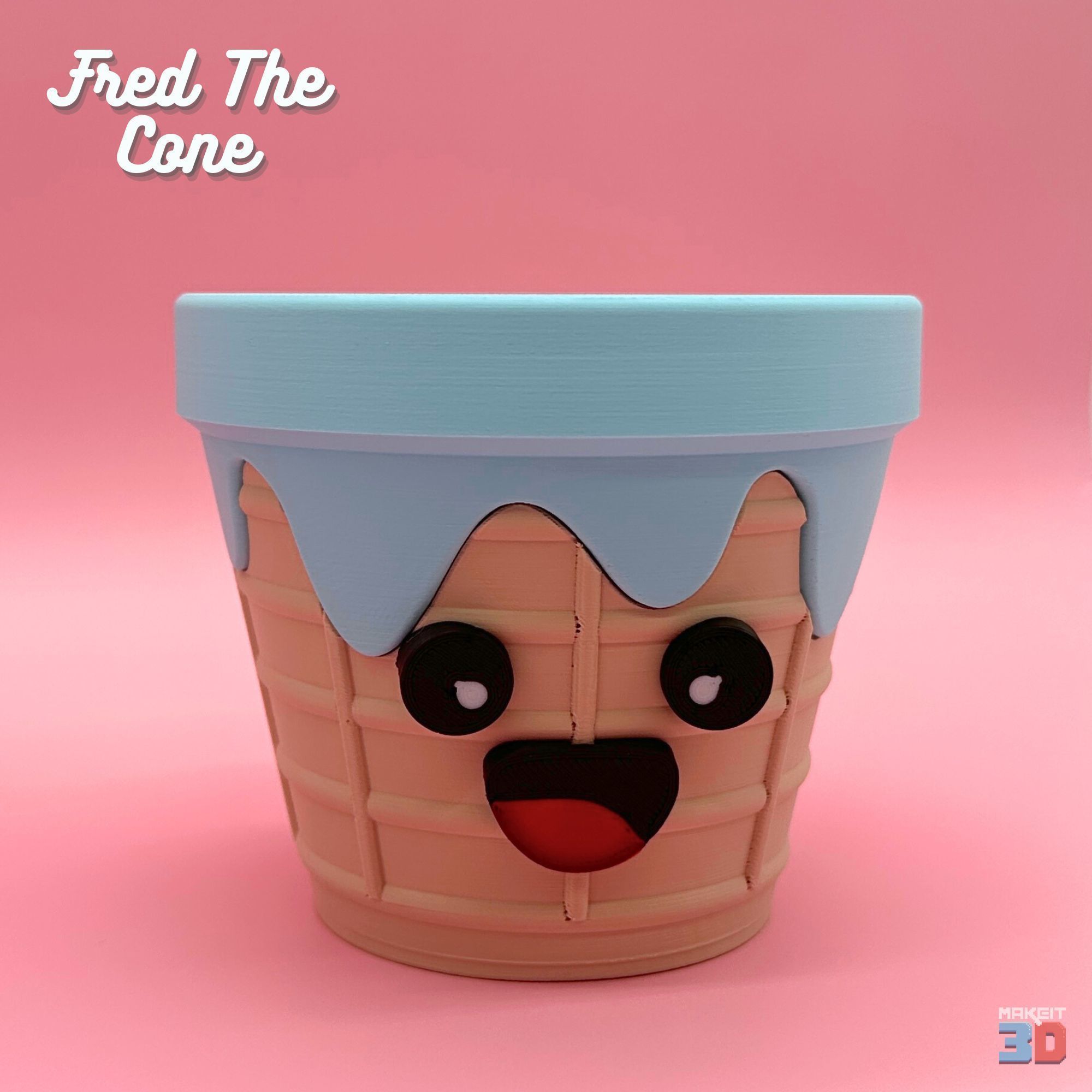 3D Printable Ice Cream Cone Planters STL Files 3D print model_5