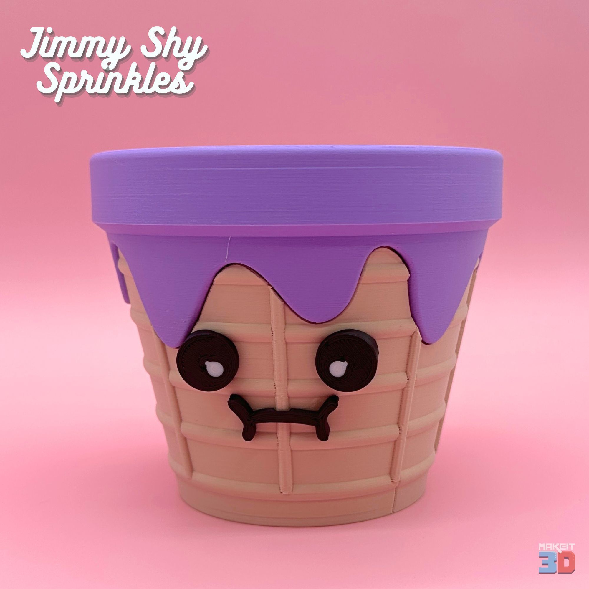 3D Printable Ice Cream Cone Planters STL Files 3D print model_4