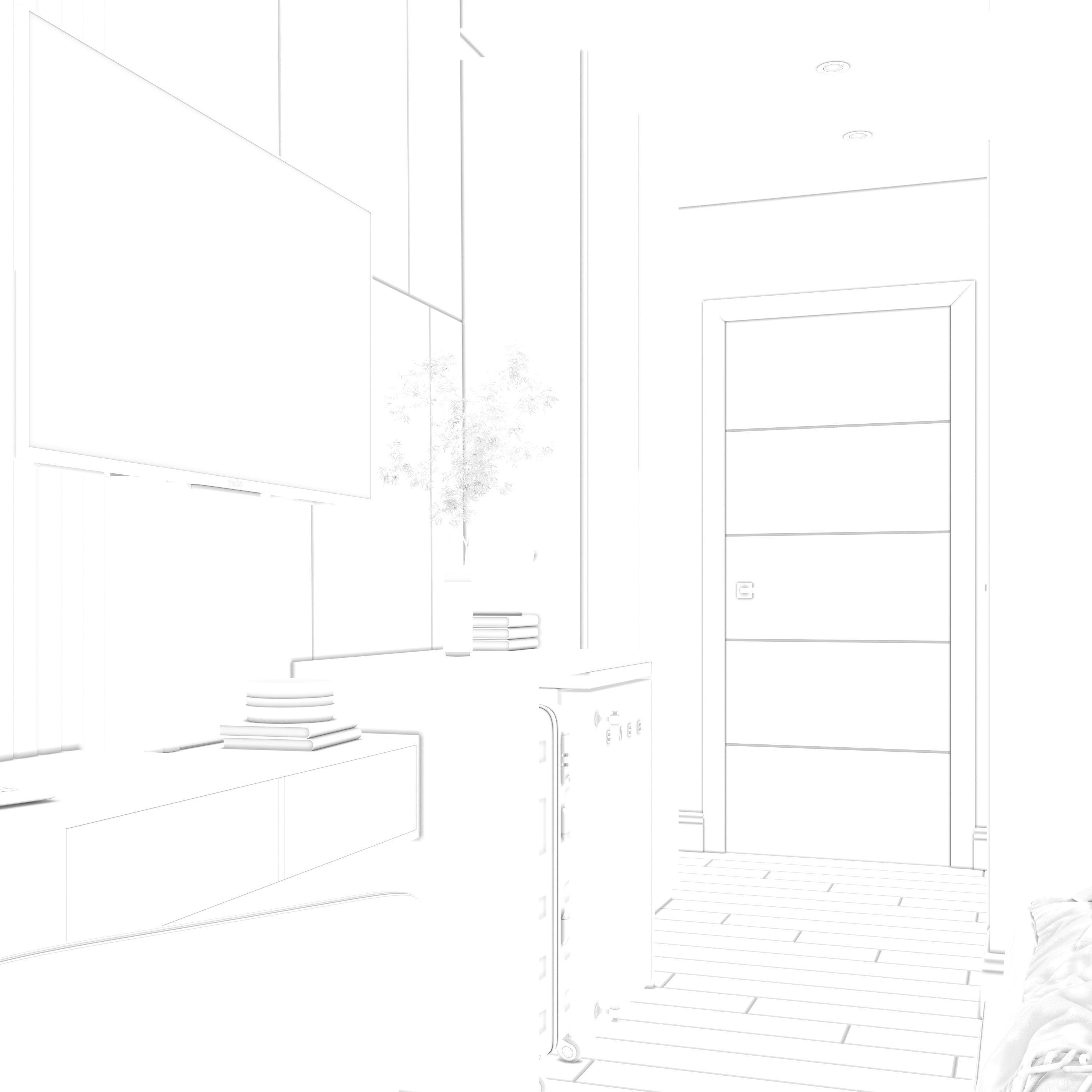 Hotel Room Design 3D model_8