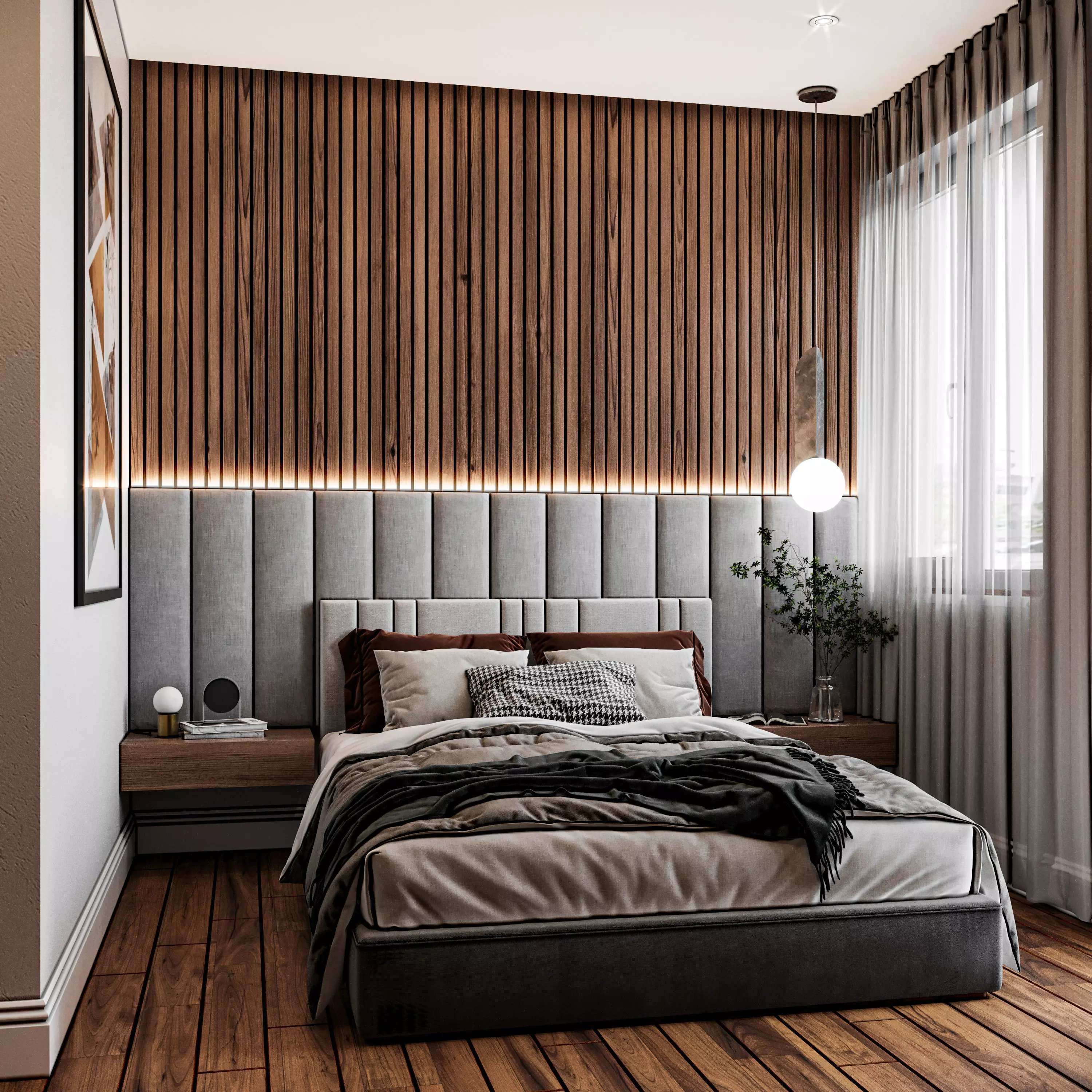 Hotel Room Design 3D model_0