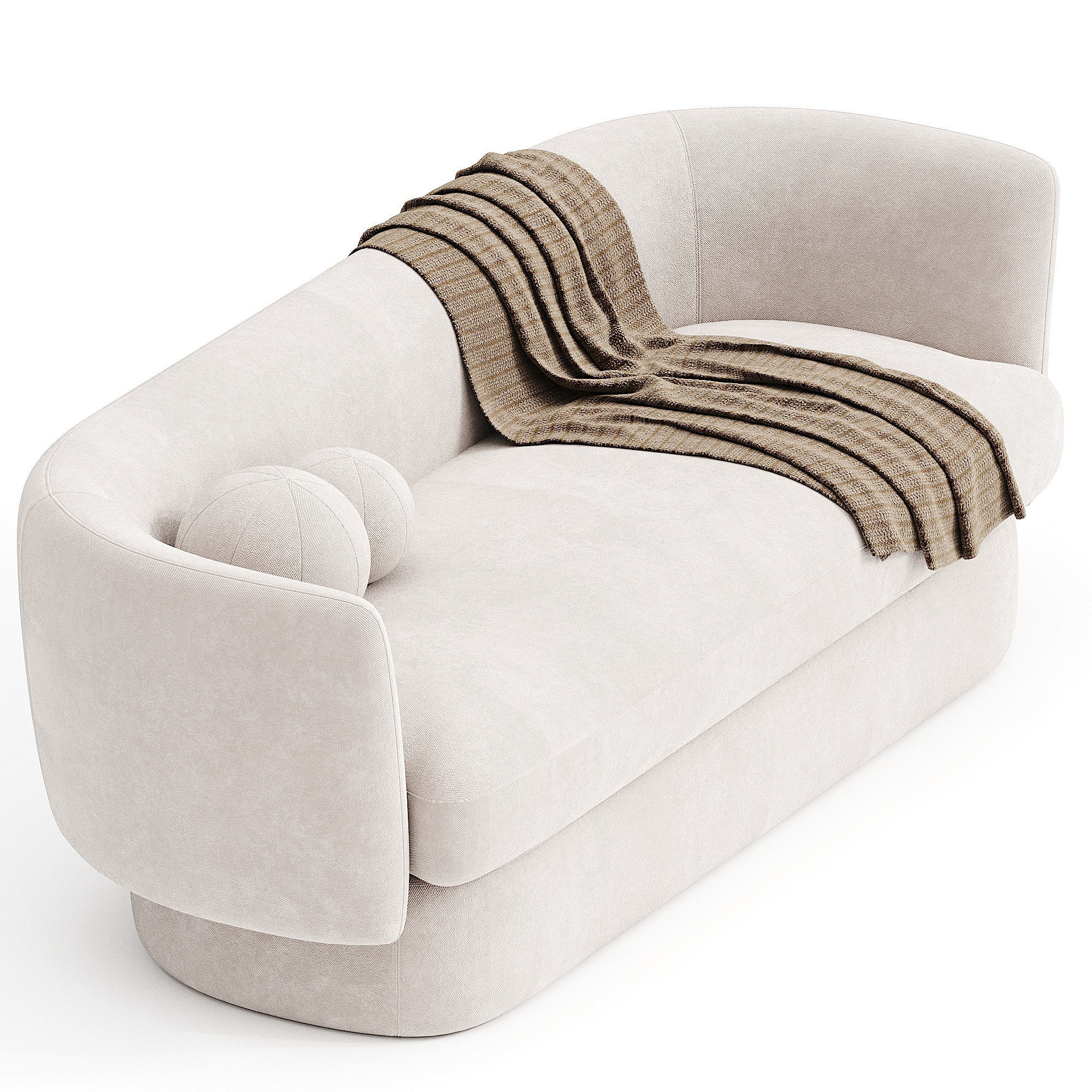 Wingrove 63 Round Arm Loveseat sofa  3D model_3