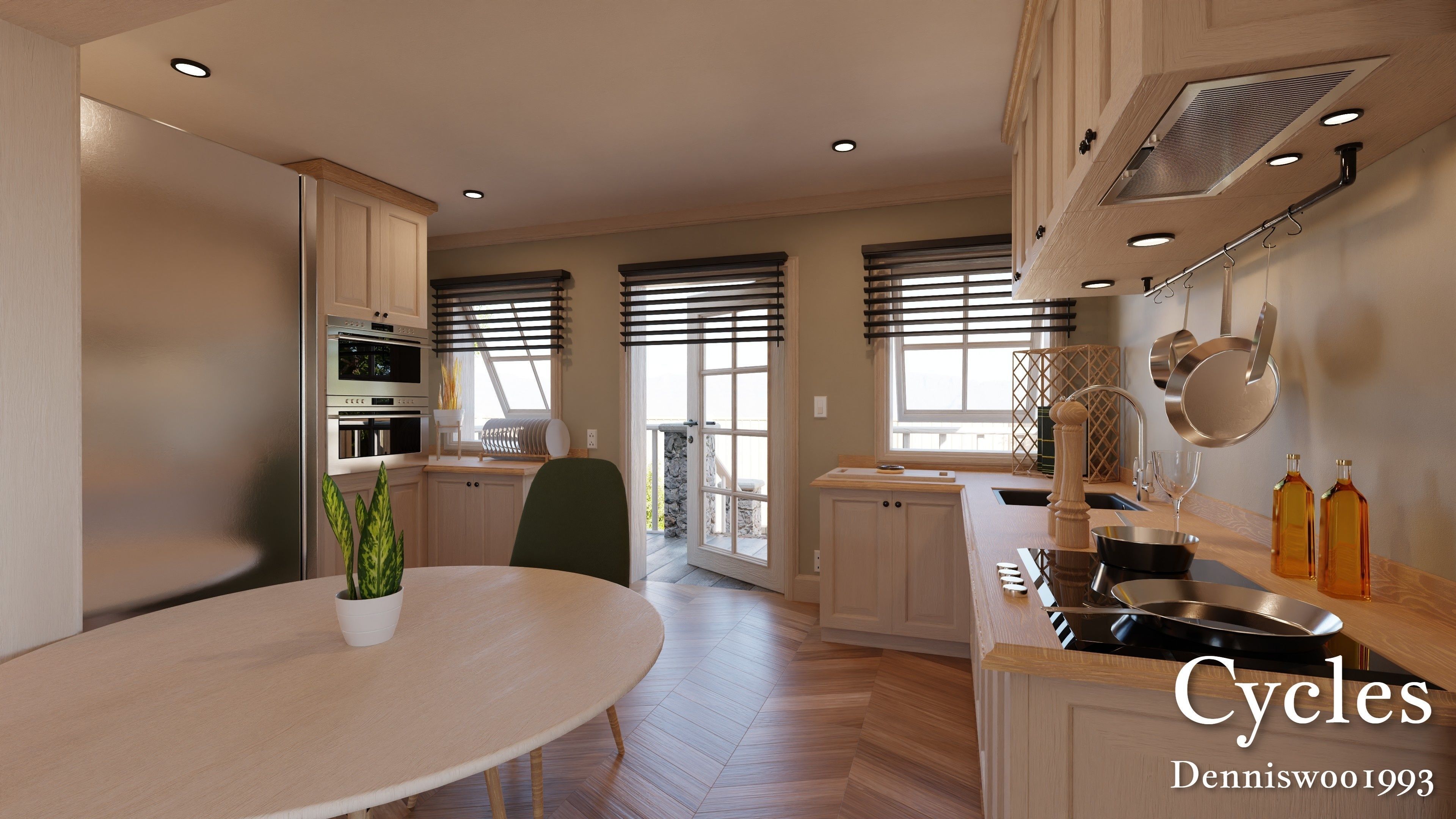 SHC Modular Classic Style American House 3 Low-poly 3D model_6