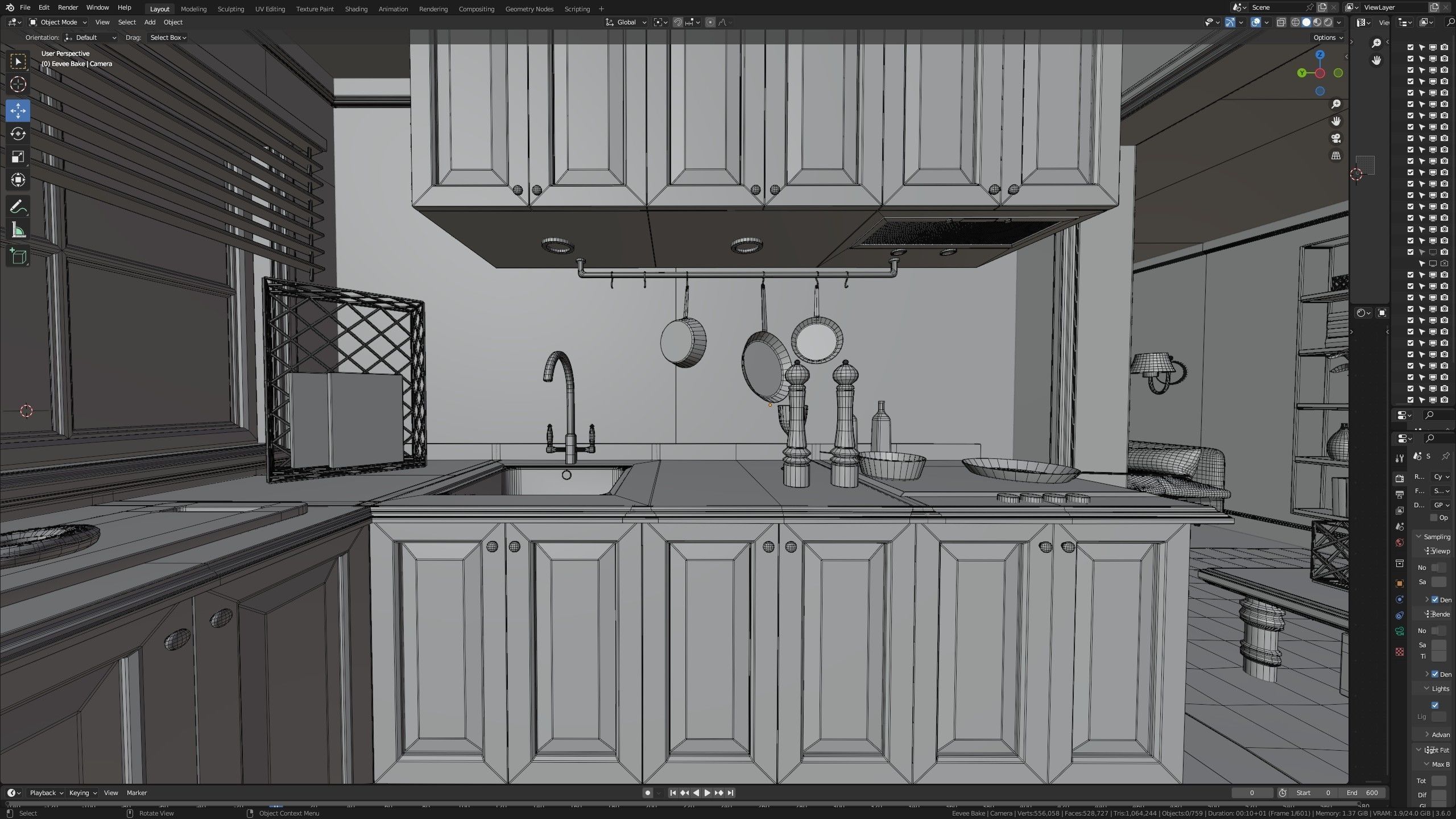 SHC Modular Classic Style American House 3 Low-poly 3D model_30