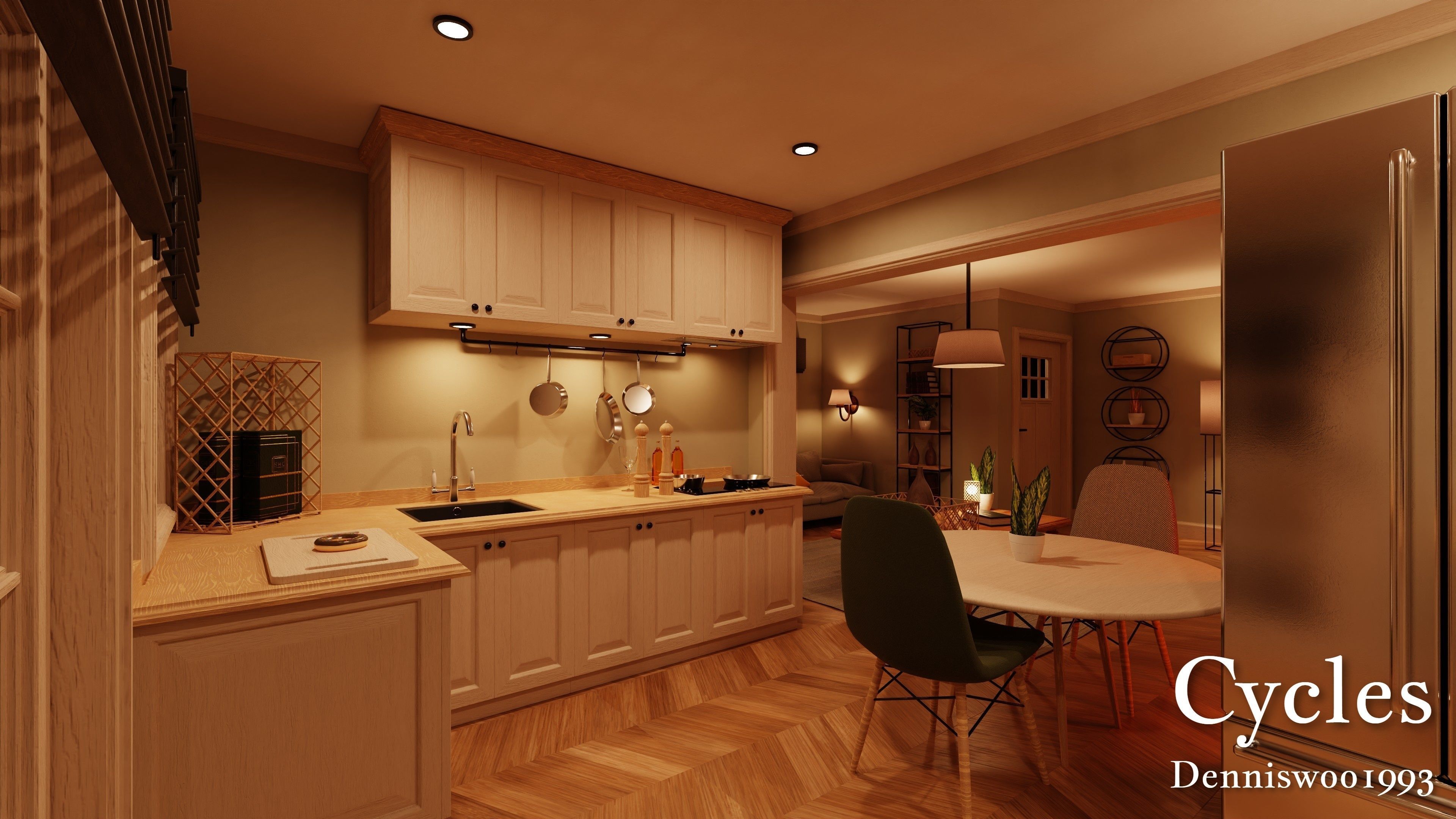 SHC Modular Classic Style American House 3 Low-poly 3D model_15