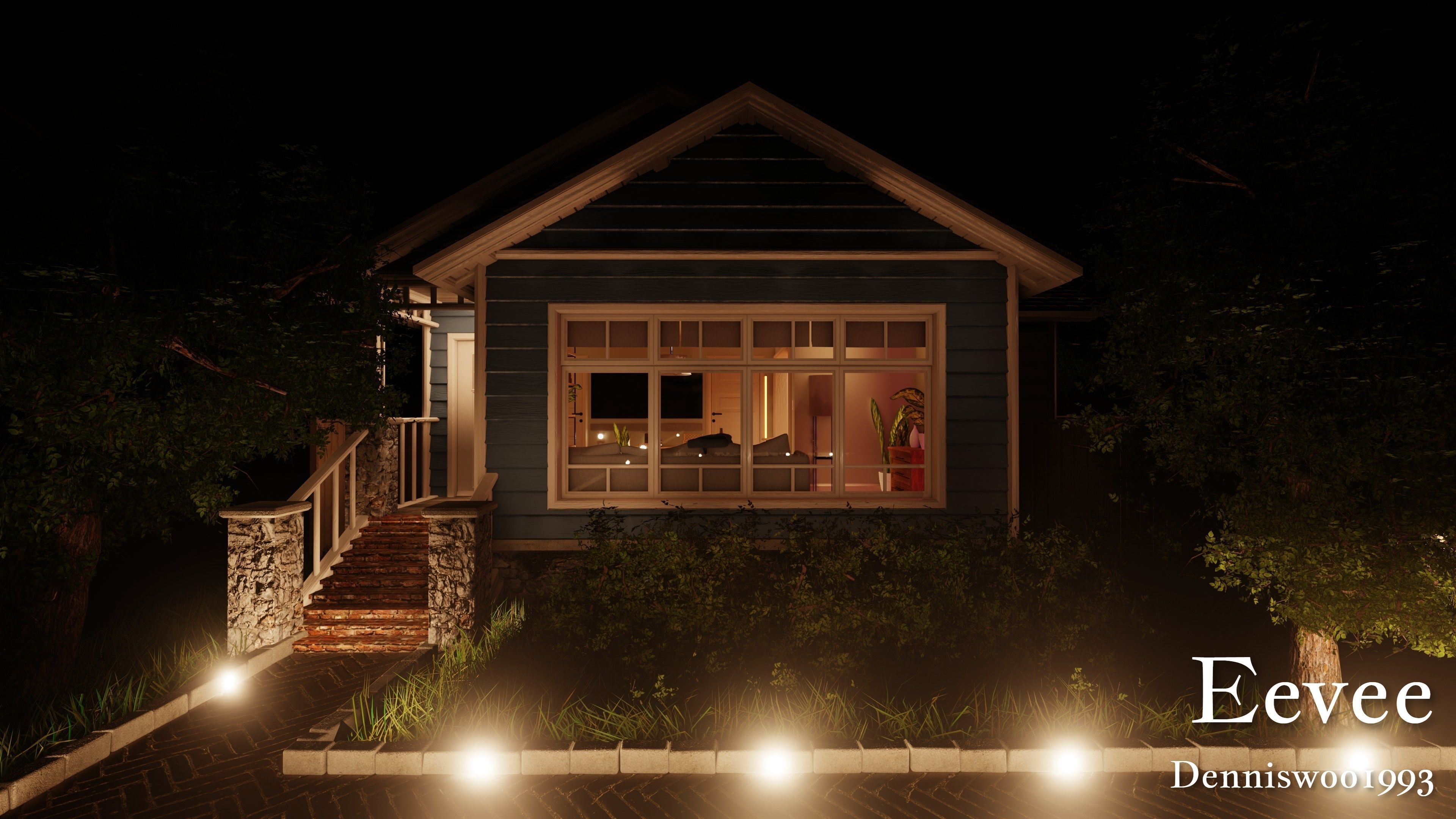 SHC Modular Classic Style American House 3 Low-poly 3D model_22