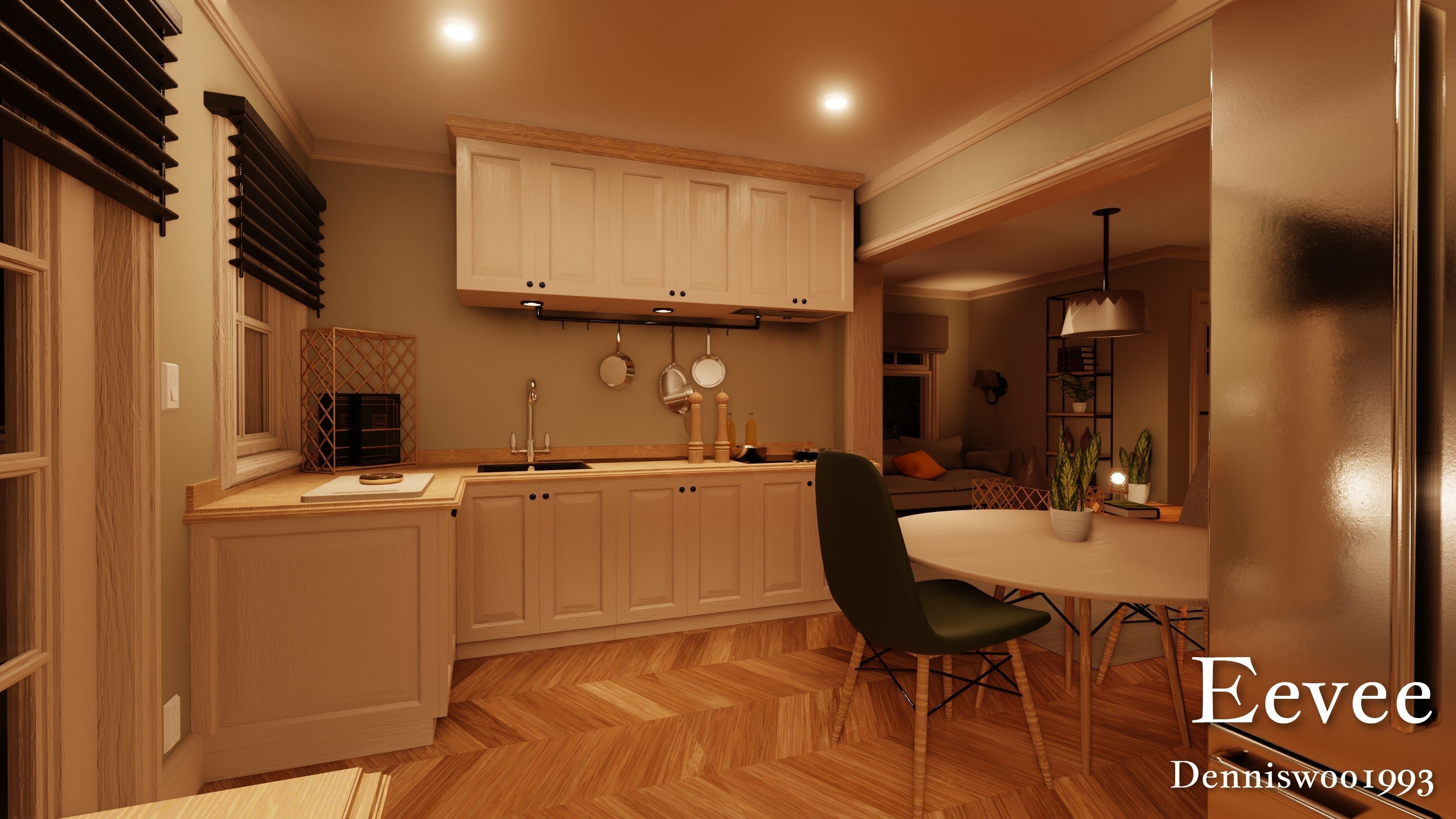 SHC Modular Classic Style American House 3 Low-poly 3D model_25