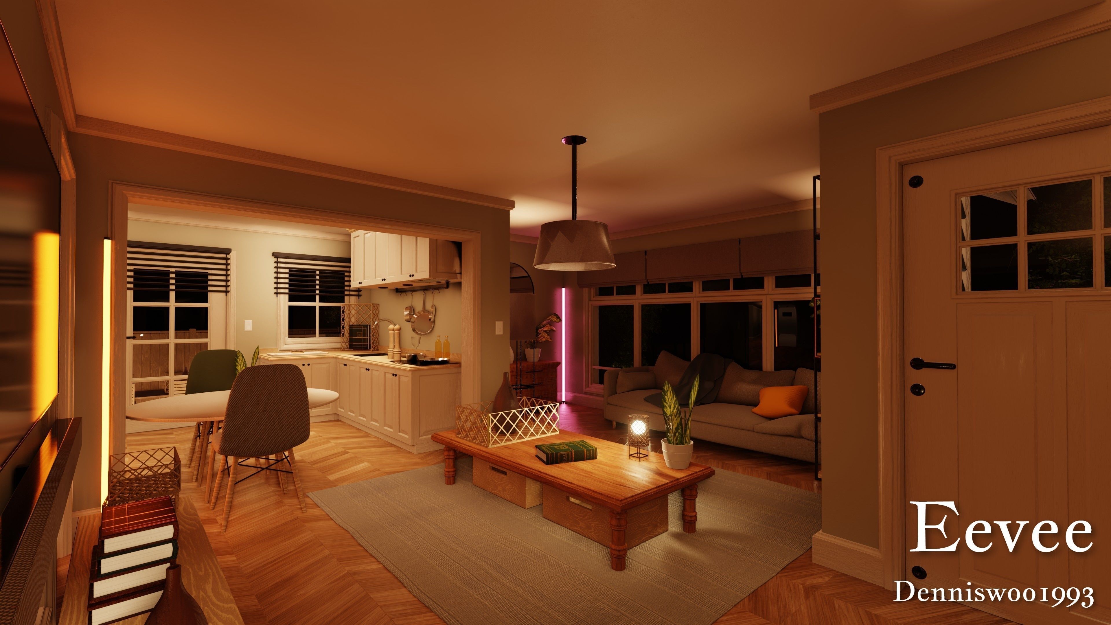 SHC Modular Classic Style American House 3 Low-poly 3D model_24