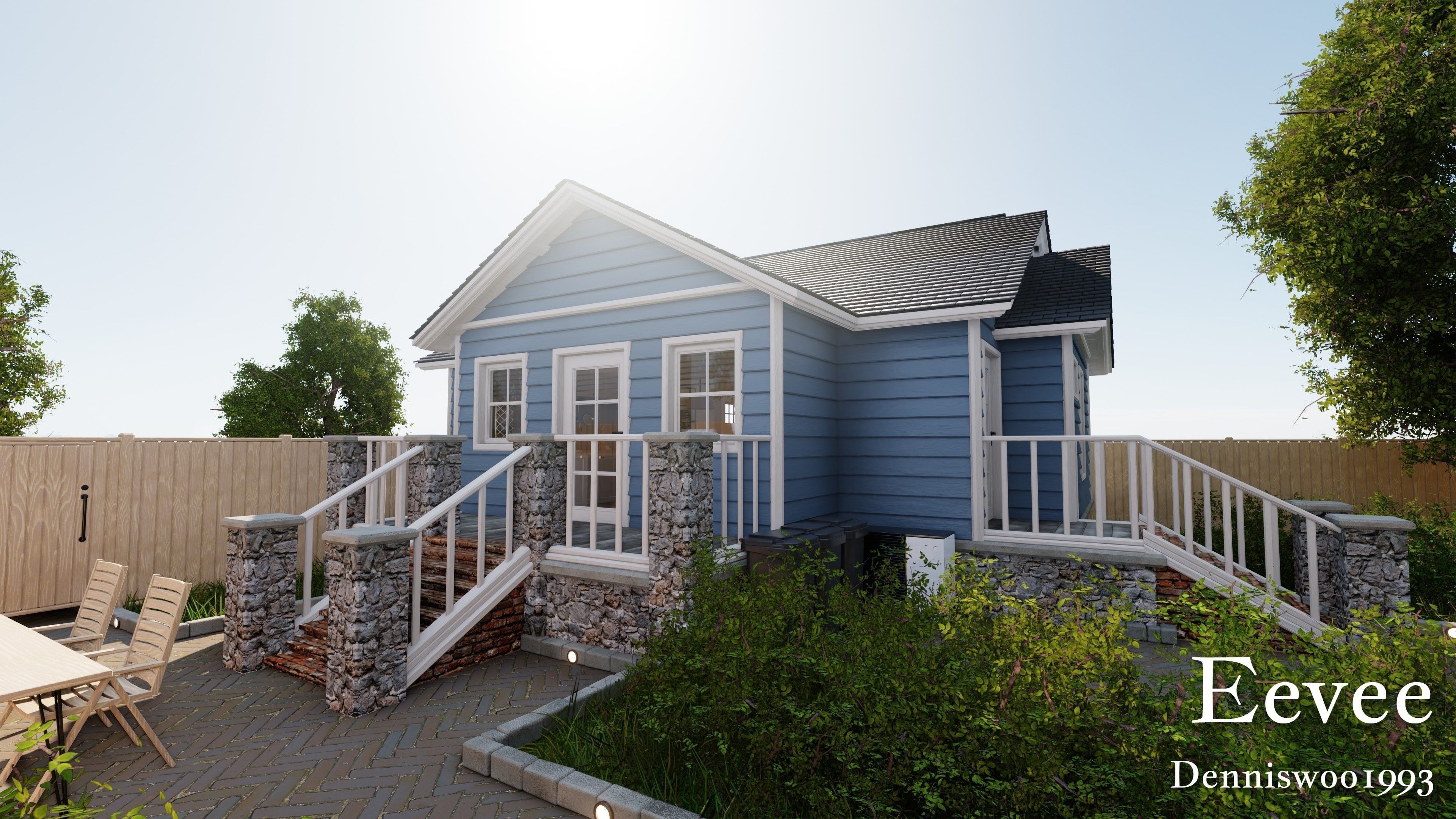 SHC Modular Classic Style American House 3 Low-poly 3D model_23