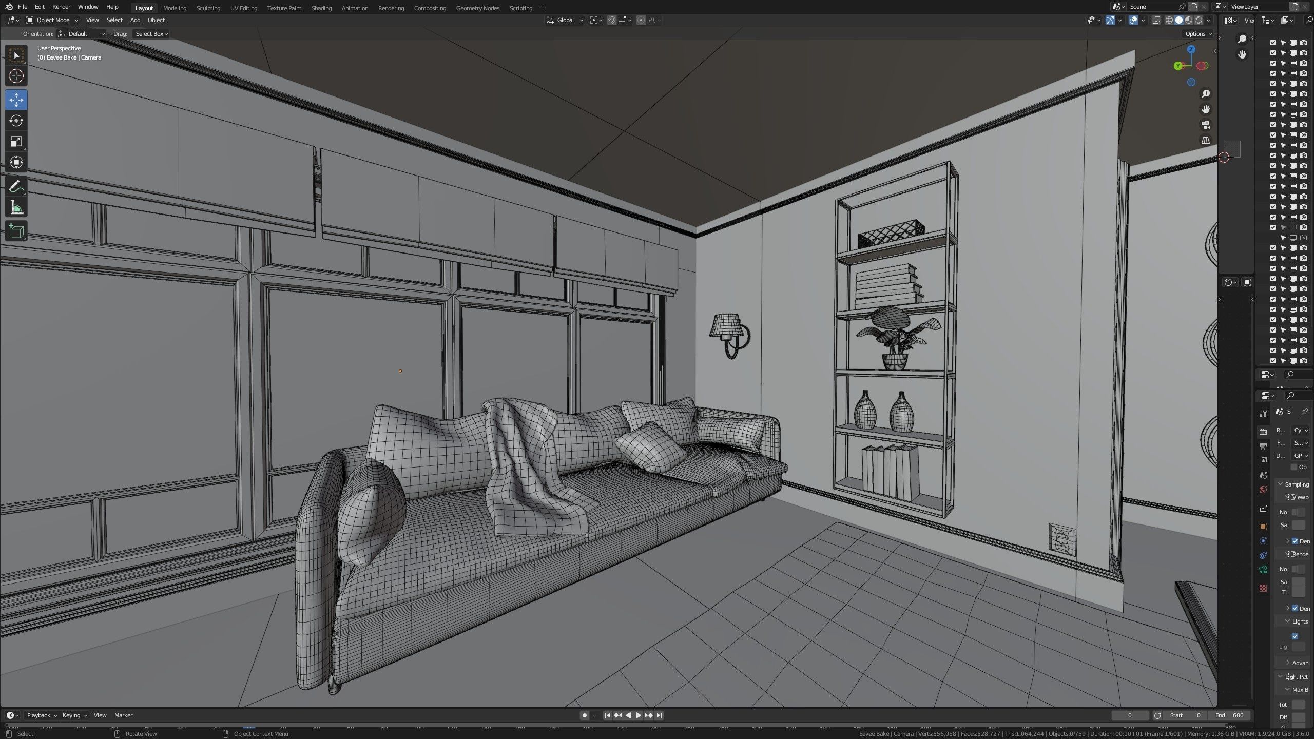 SHC Modular Classic Style American House 3 Low-poly 3D model_28