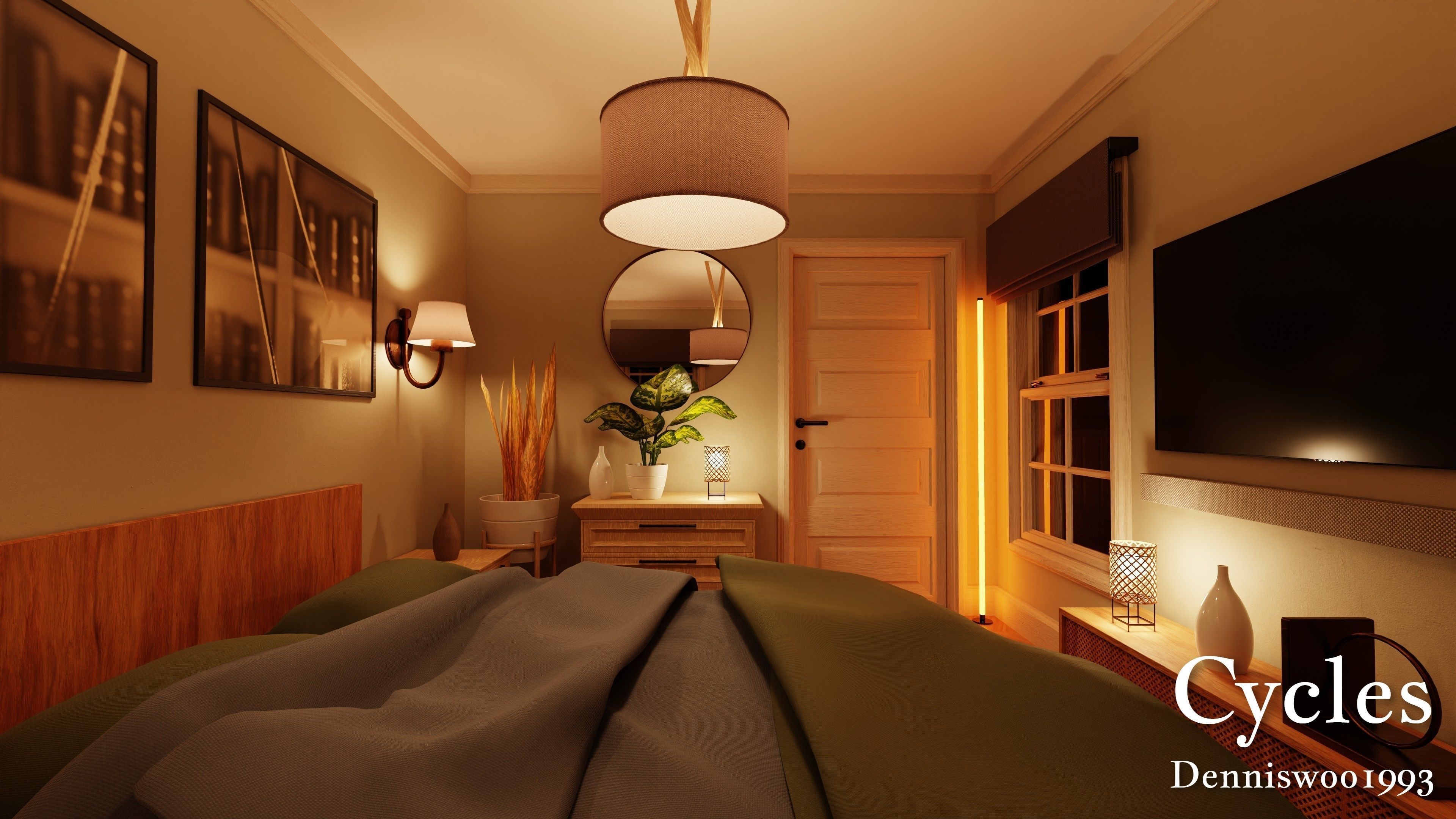 SHC Modular Classic Style American House 3 Low-poly 3D model_11