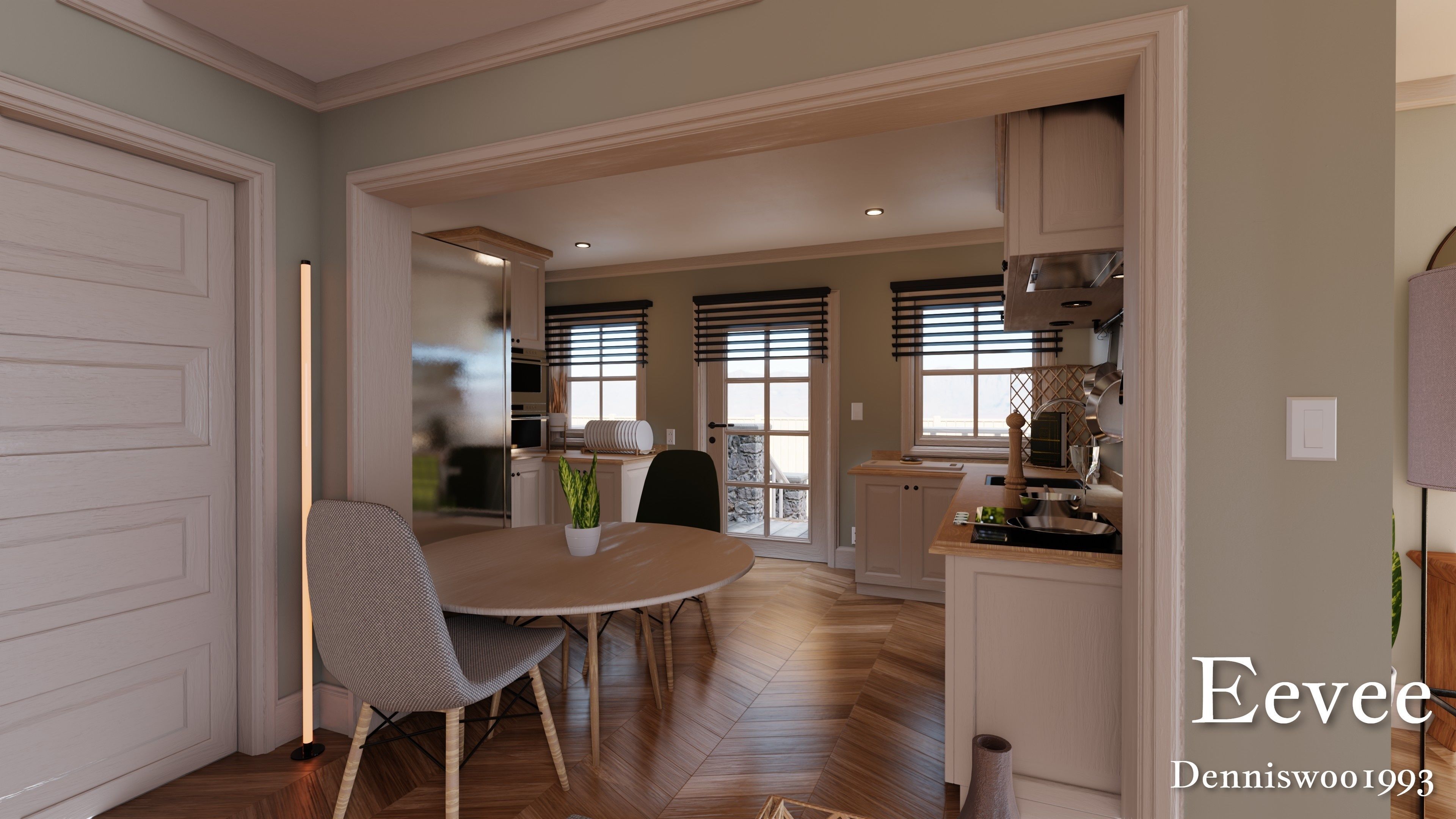 SHC Modular Classic Style American House 3 Low-poly 3D model_18