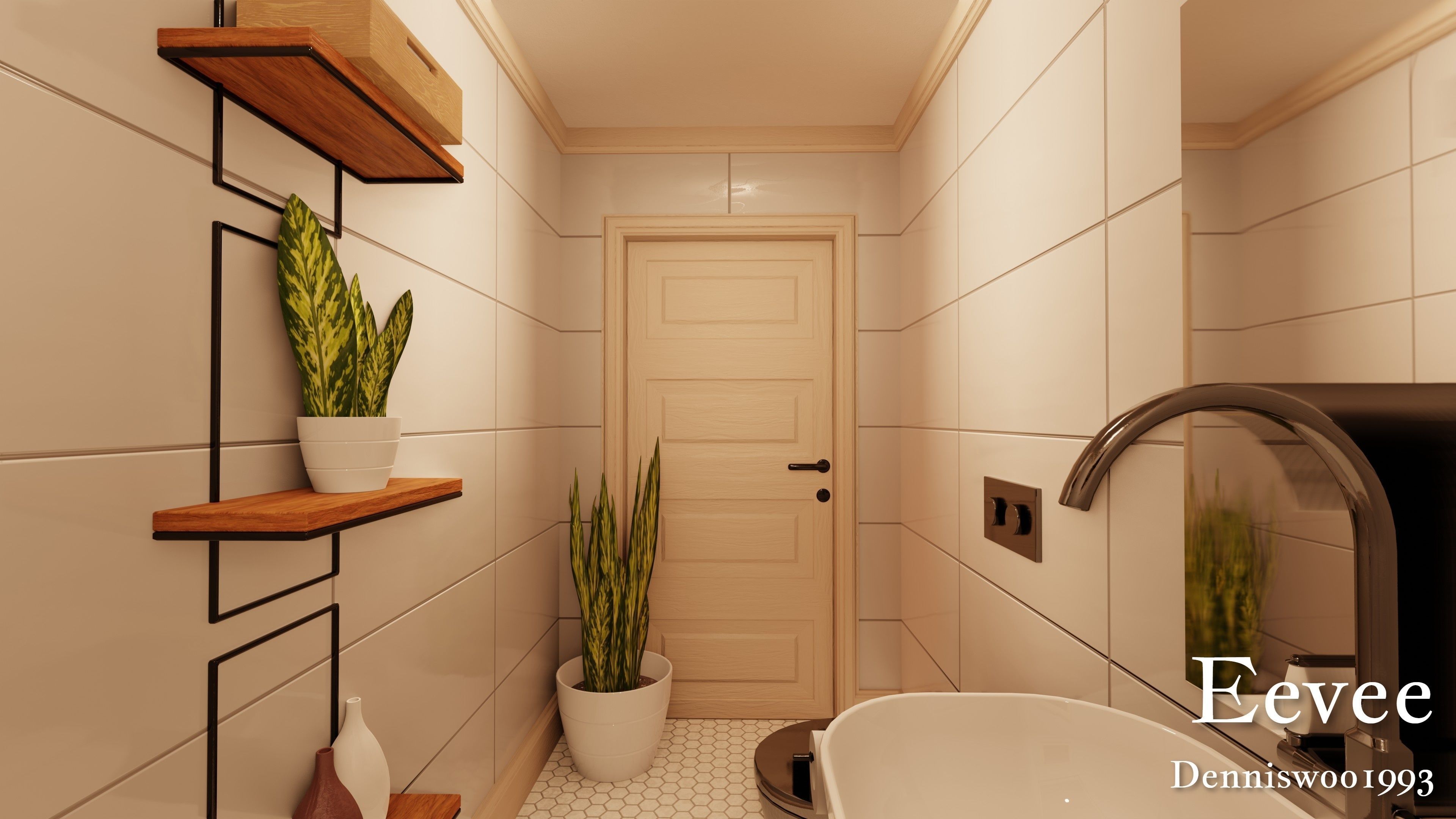 SHC Modular Classic Style American House 3 Low-poly 3D model_27