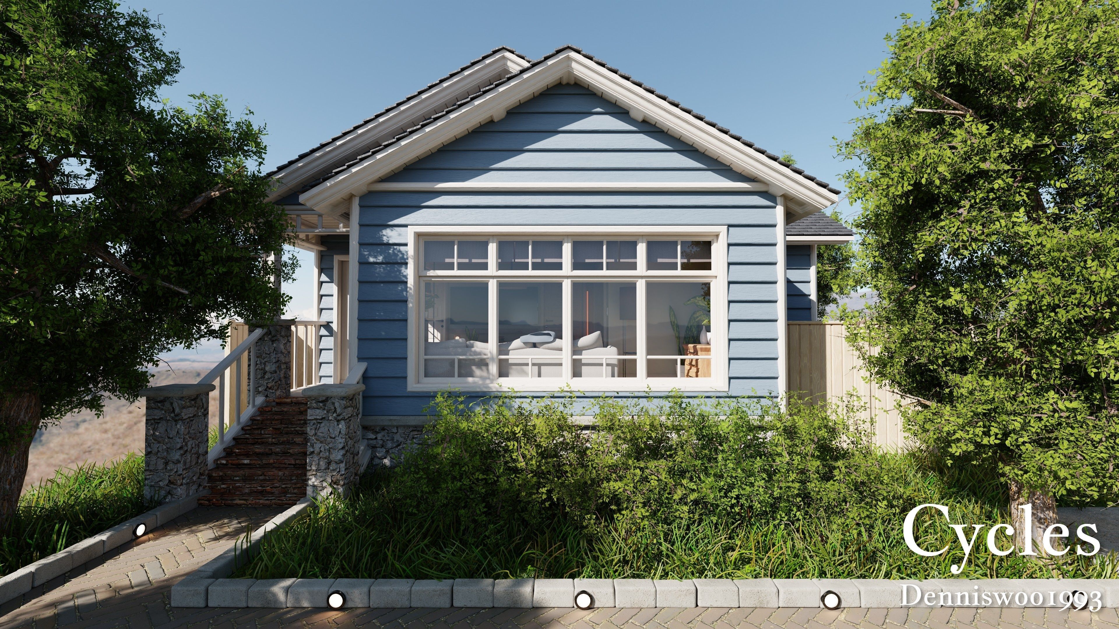 SHC Modular Classic Style American House 3 Low-poly 3D model_4