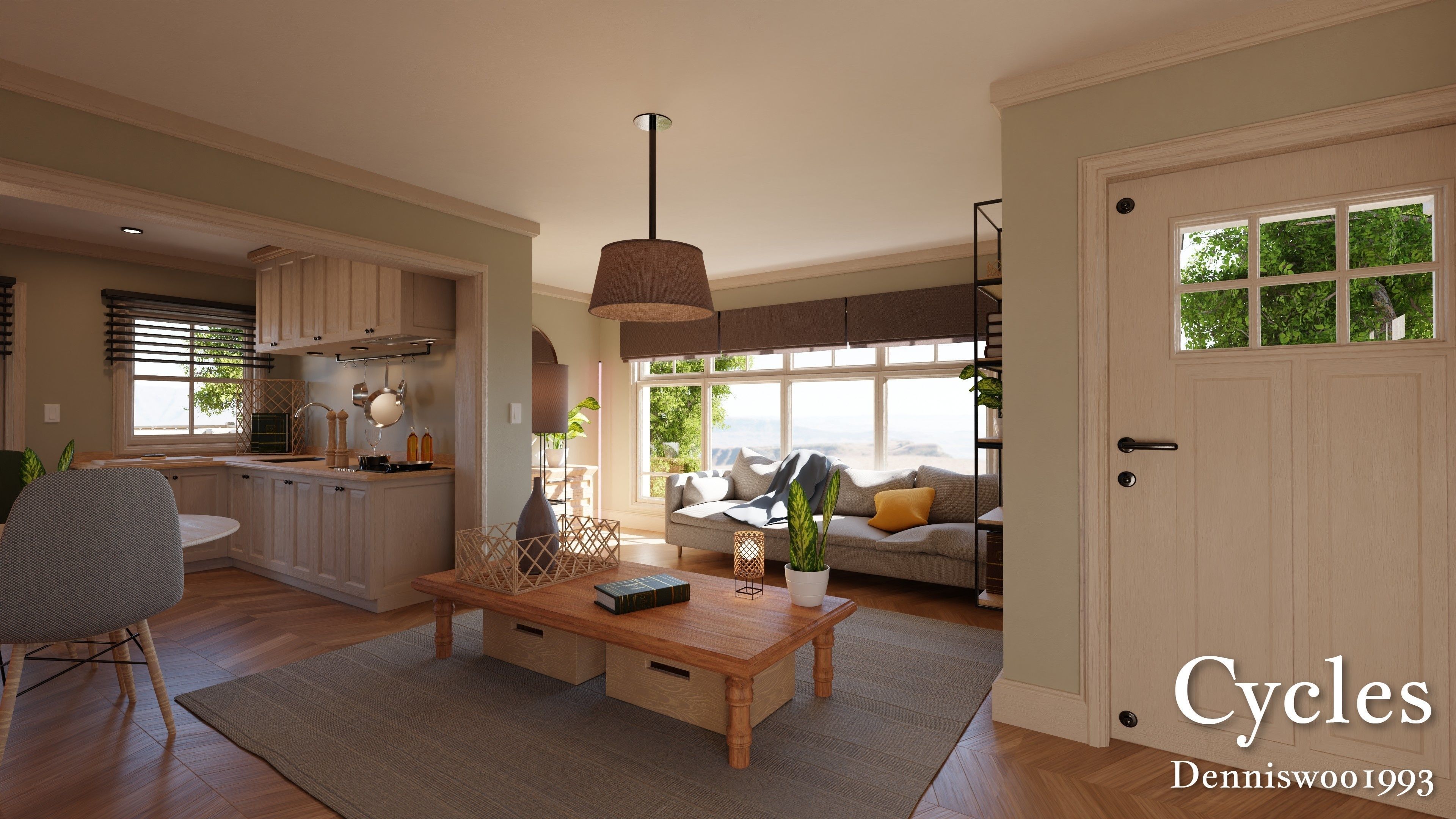 SHC Modular Classic Style American House 3 Low-poly 3D model_2