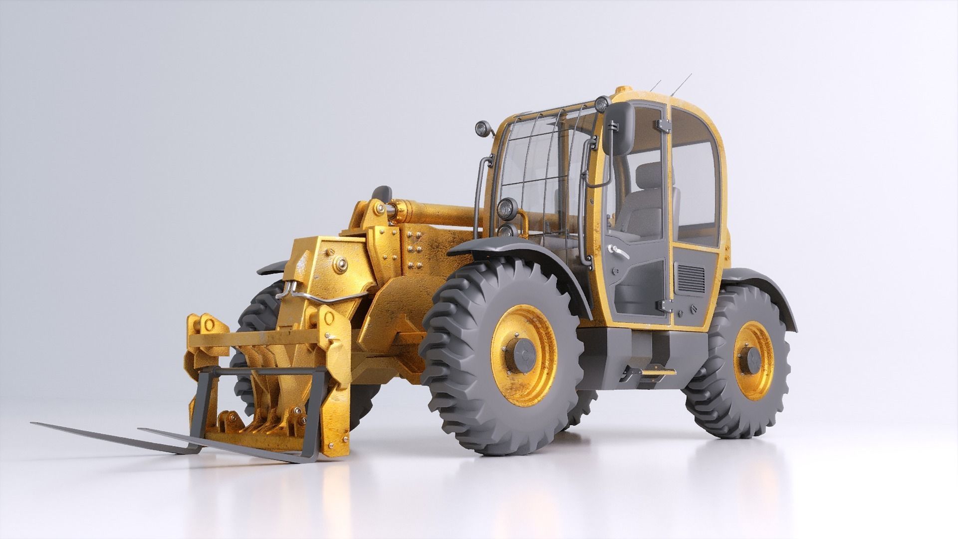 Photorealistic Telehandler 3D Model - Elevate Your Designs 3D model_11