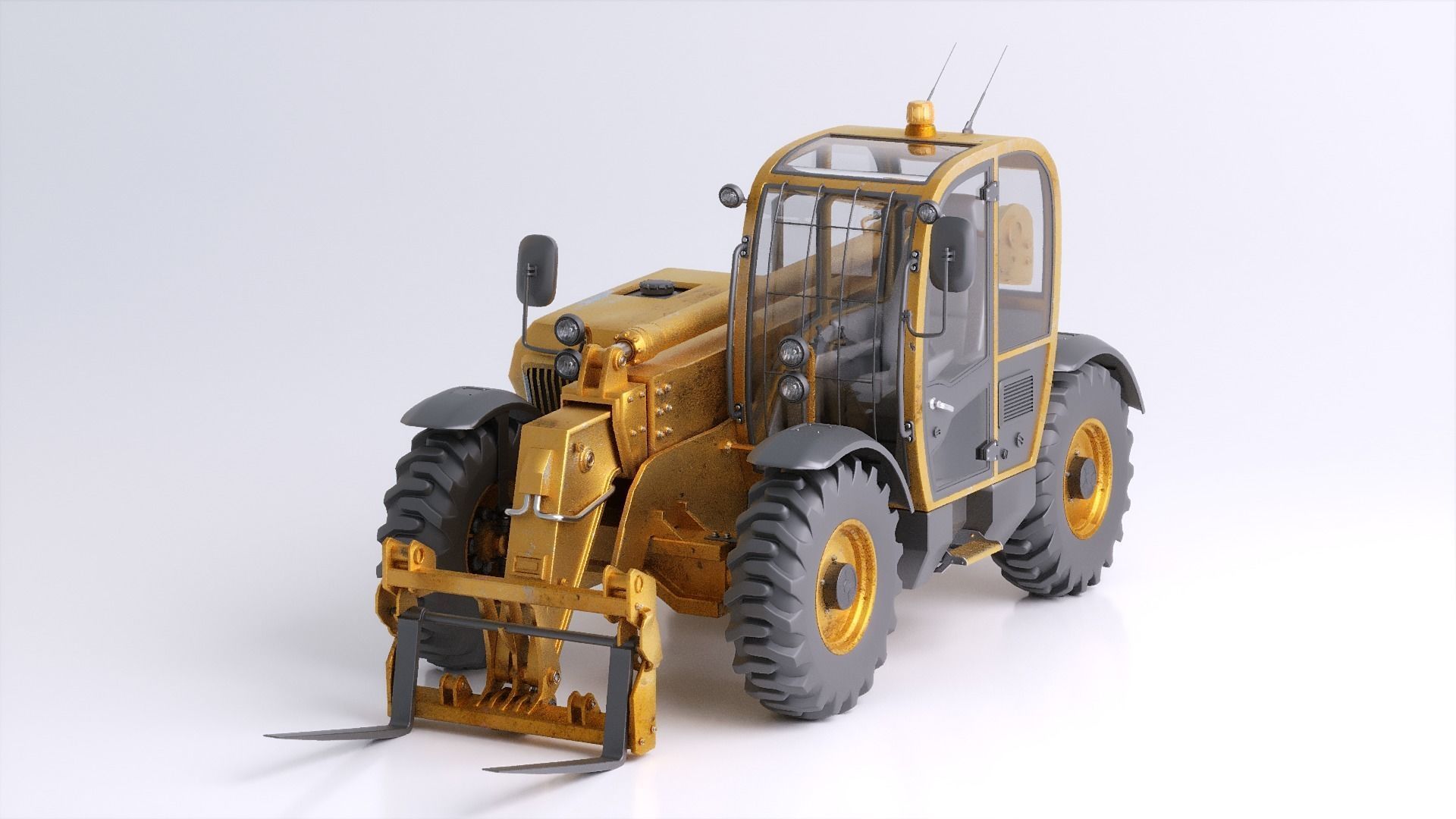 Photorealistic Telehandler 3D Model - Elevate Your Designs 3D model_3