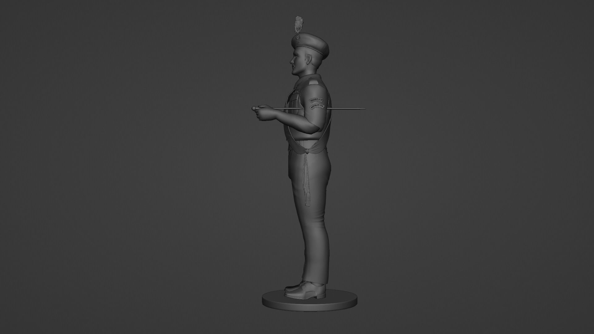 Army Officier 3D model_1