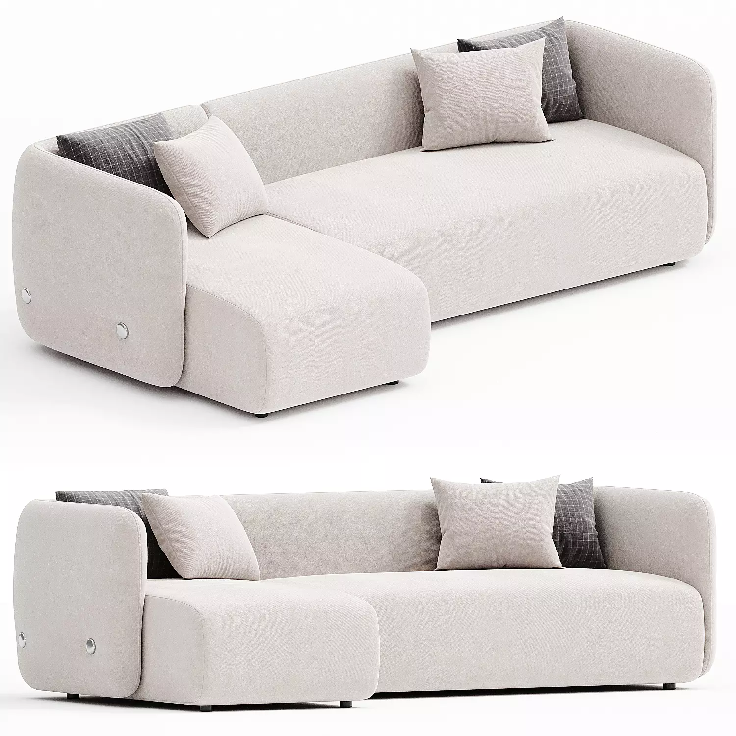 EASY Sofa with chaise longue By Ersa 3D model