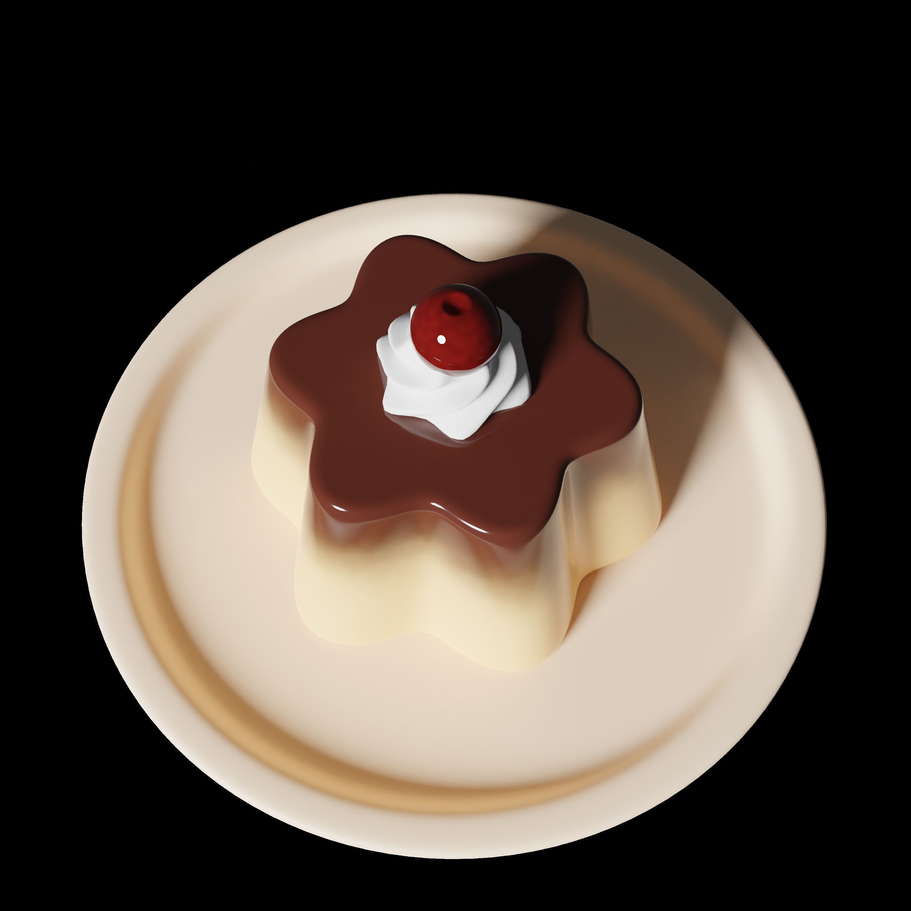 Pudding Cute 3D 3D model_3