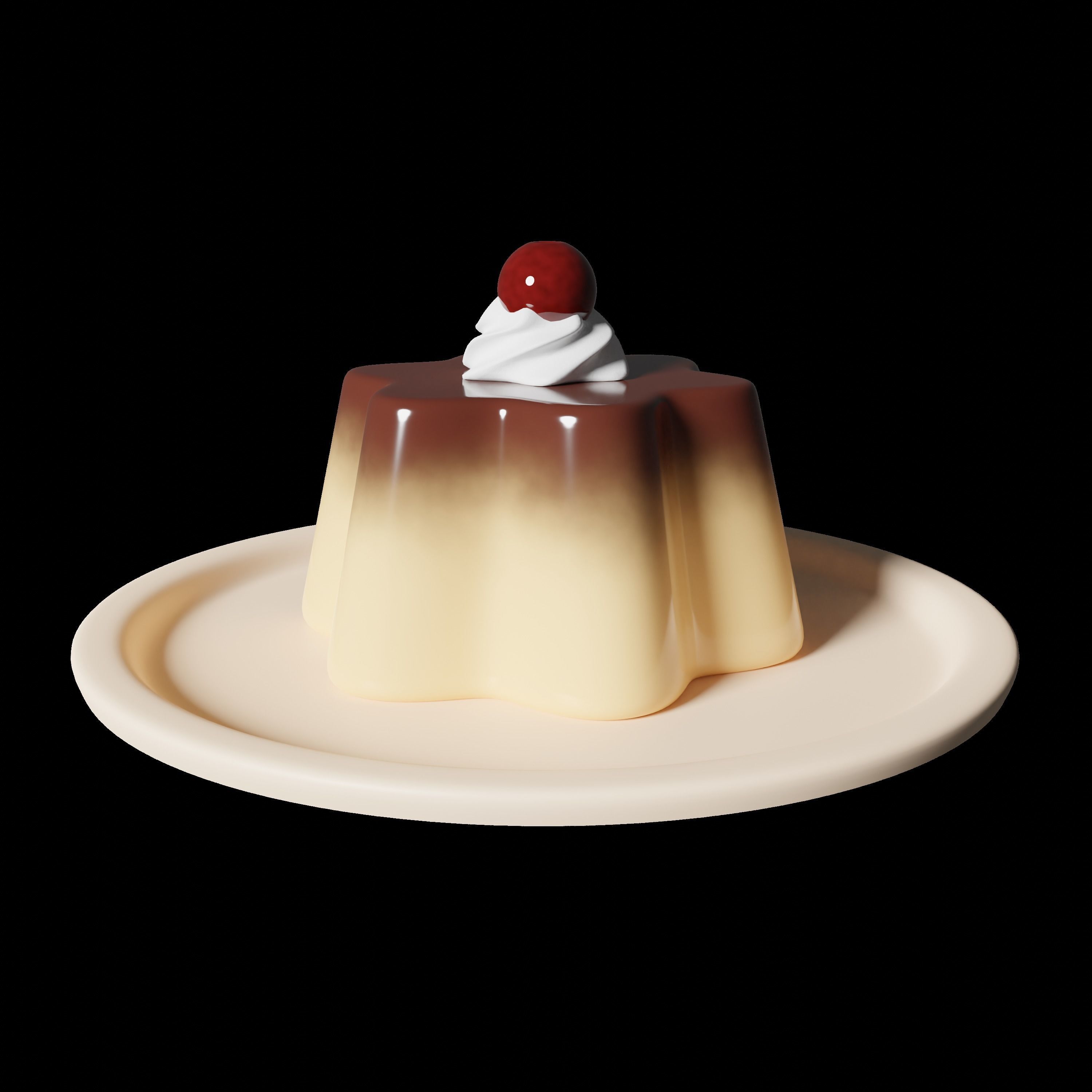 Pudding Cute 3D 3D model_2