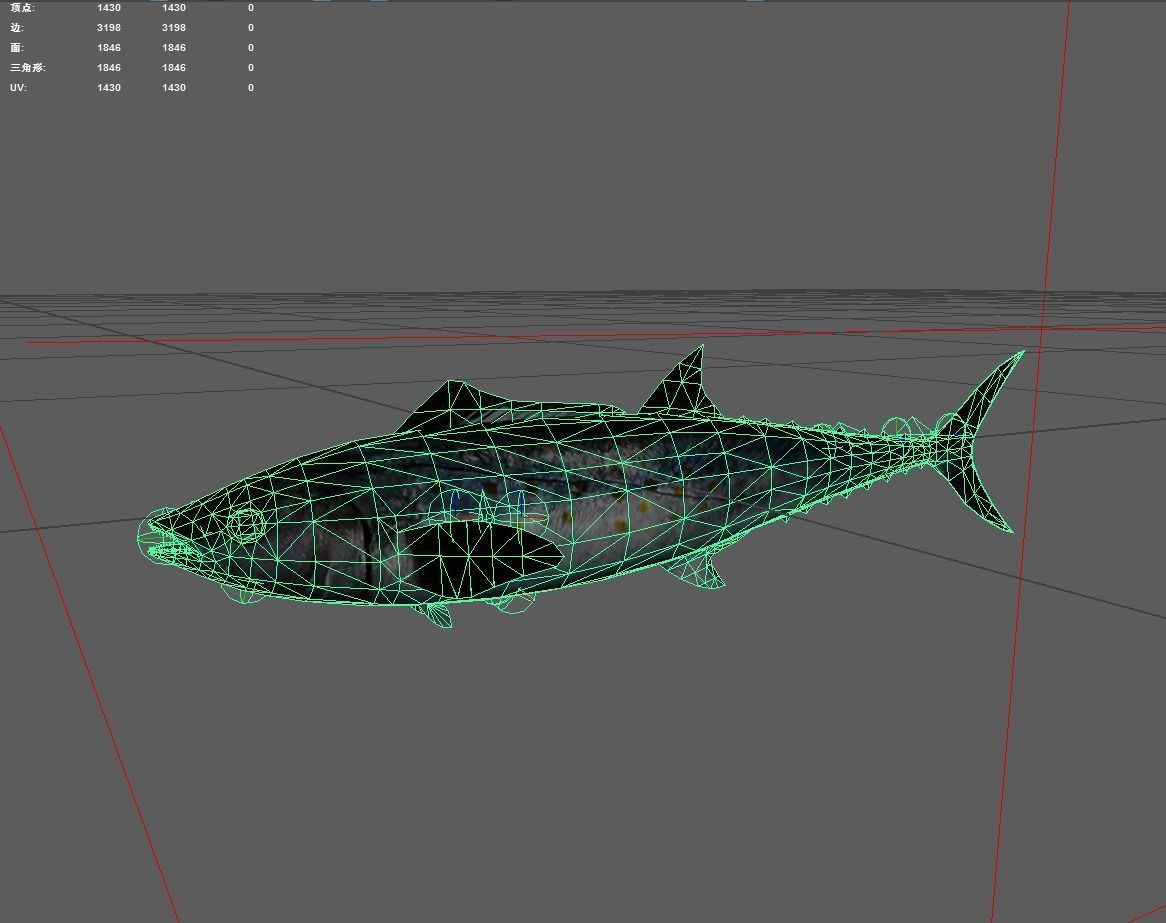 Mackerel Low-poly 3D model_2
