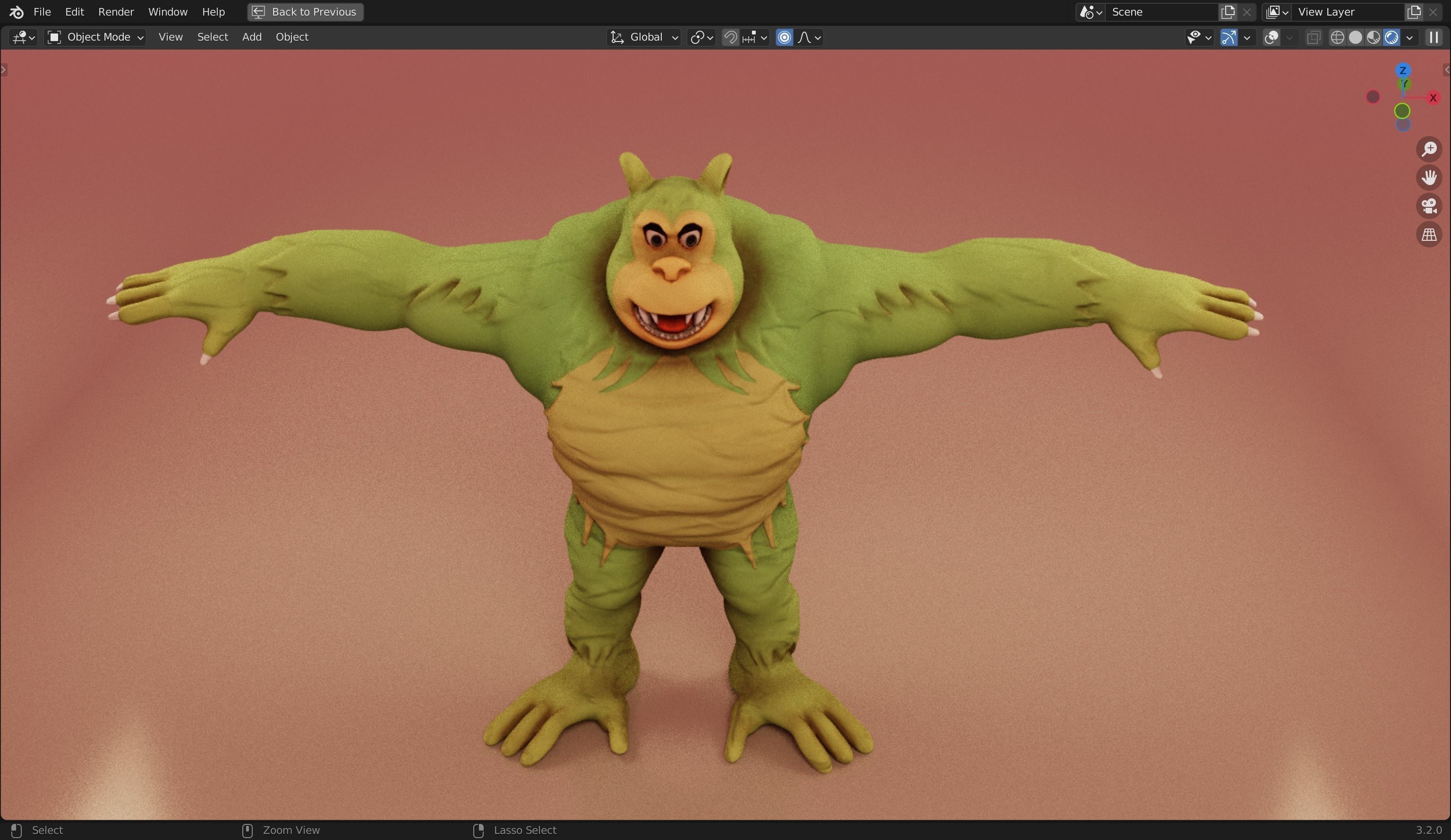 Killer Gorilla 3D Model from Classic Book Super Mouse Low-poly 3D model_28