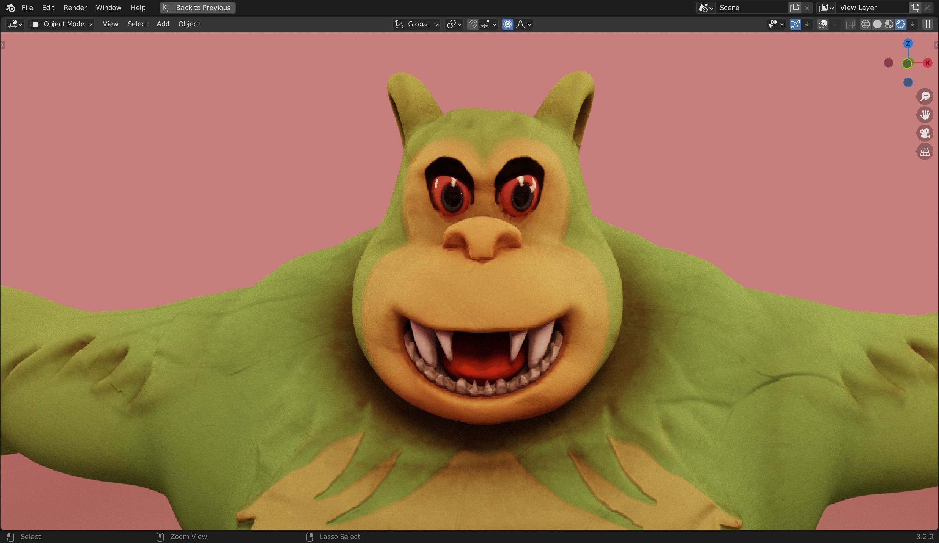 Killer Gorilla 3D Model from Classic Book Super Mouse Low-poly 3D model_27