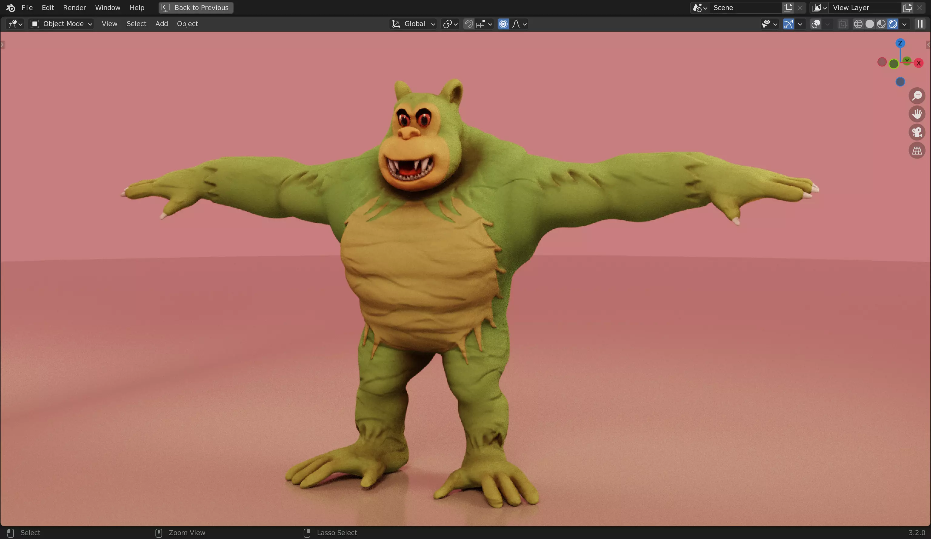 Killer Gorilla 3D Model from Classic Book Super Mouse Low-poly 3D model_0