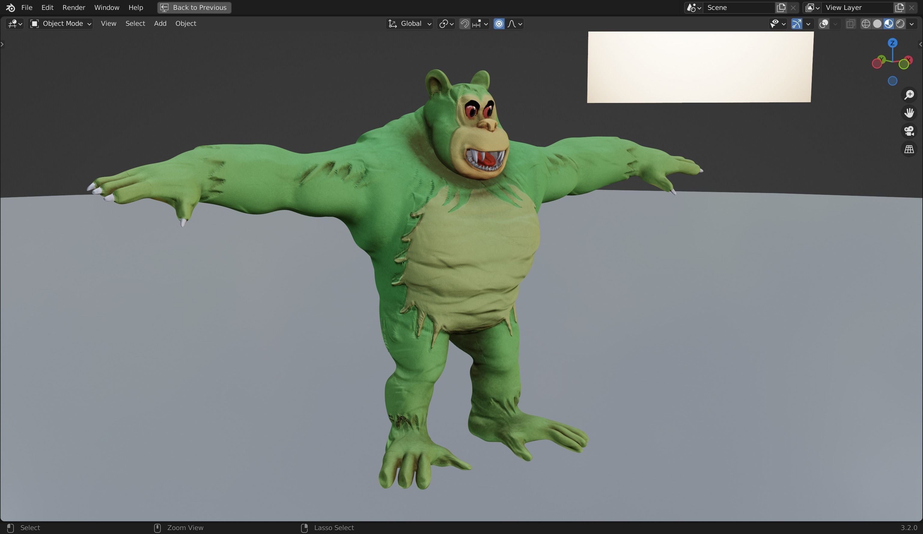 Killer Gorilla 3D Model from Classic Book Super Mouse Low-poly 3D model_7