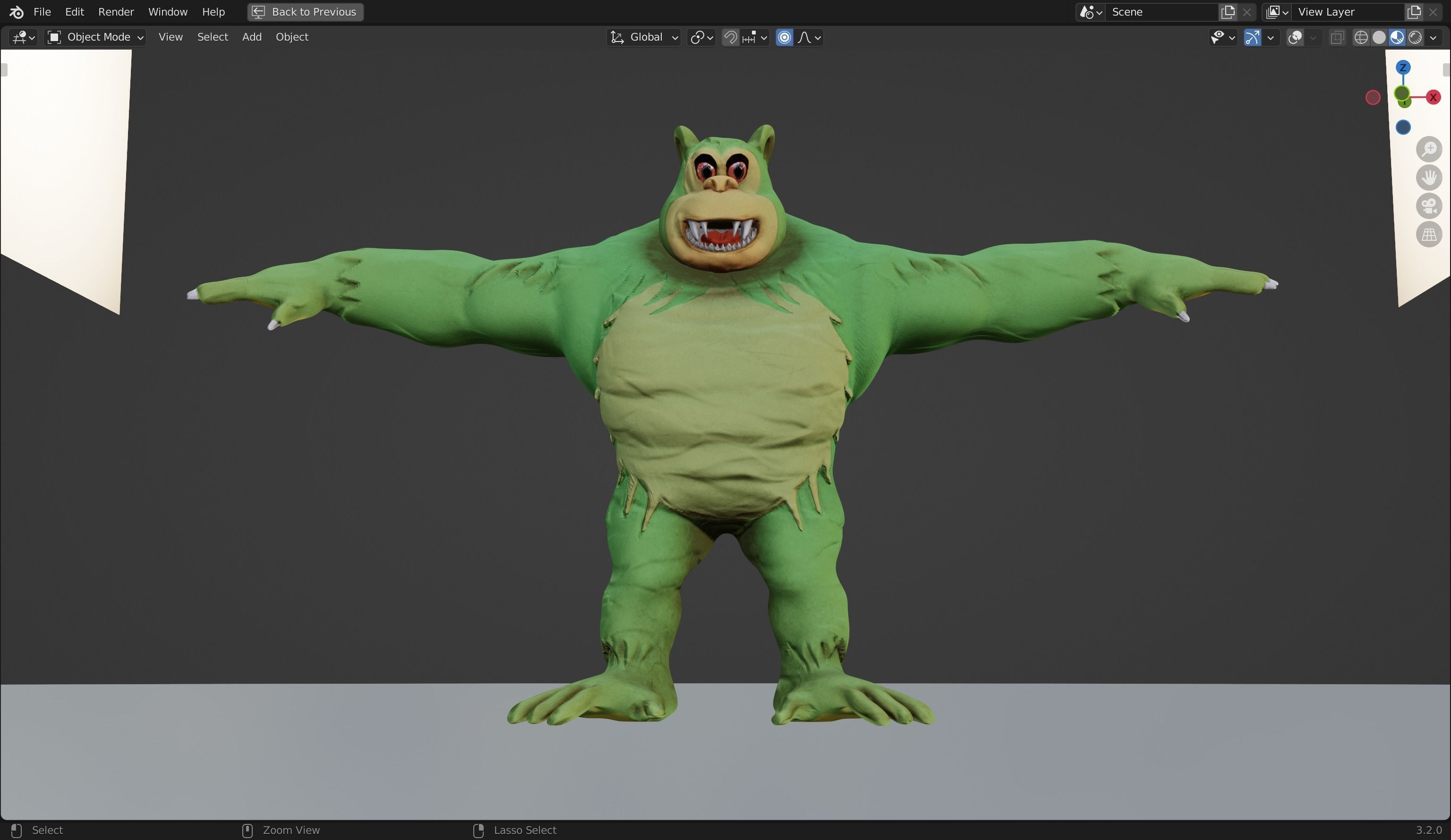 Killer Gorilla 3D Model from Classic Book Super Mouse Low-poly 3D model_16