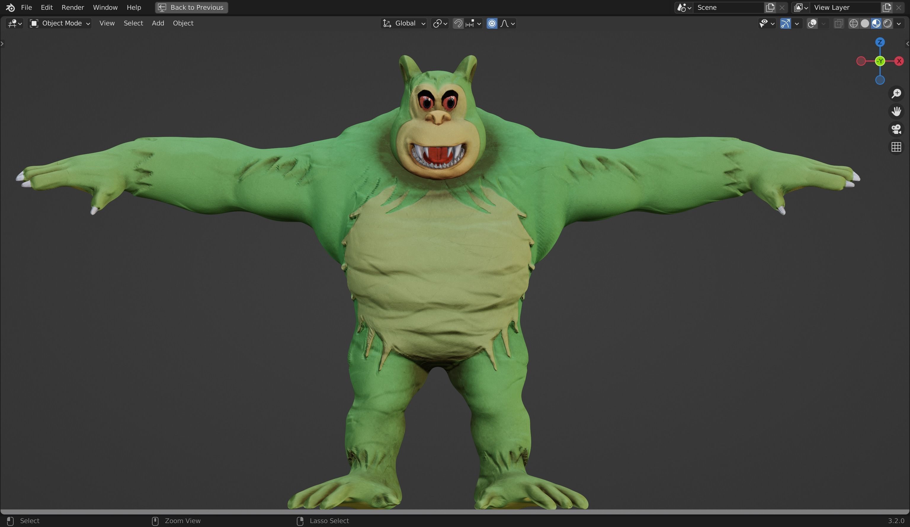 Killer Gorilla 3D Model from Classic Book Super Mouse Low-poly 3D model_14