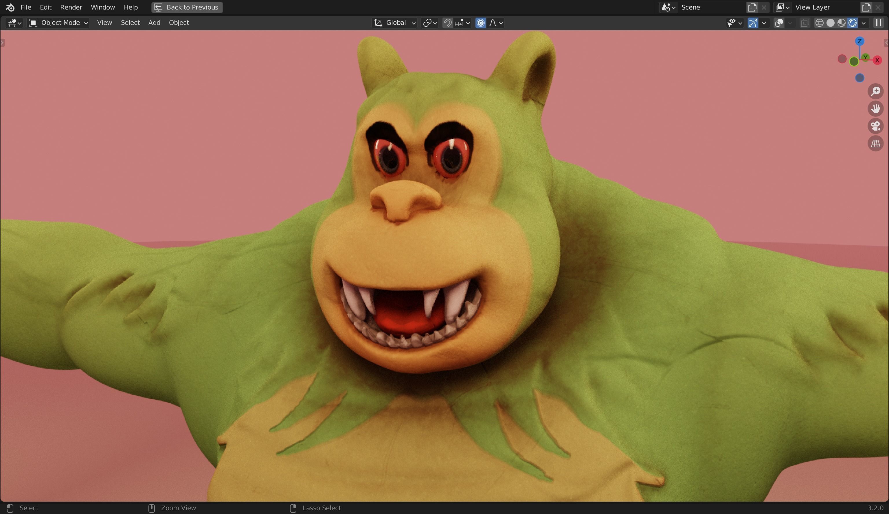 Killer Gorilla 3D Model from Classic Book Super Mouse Low-poly 3D model_23