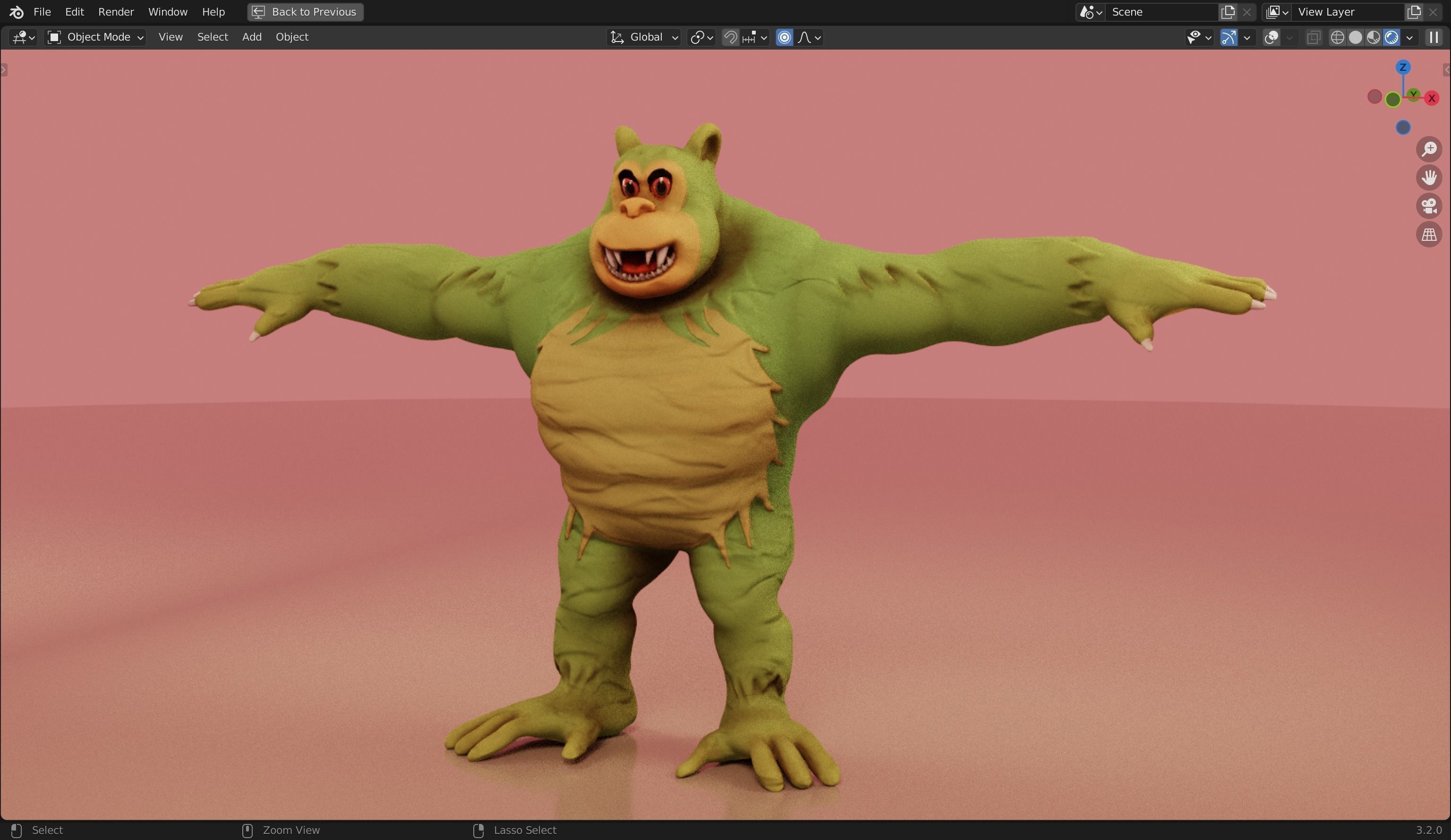 Killer Gorilla 3D Model from Classic Book Super Mouse Low-poly 3D model_6