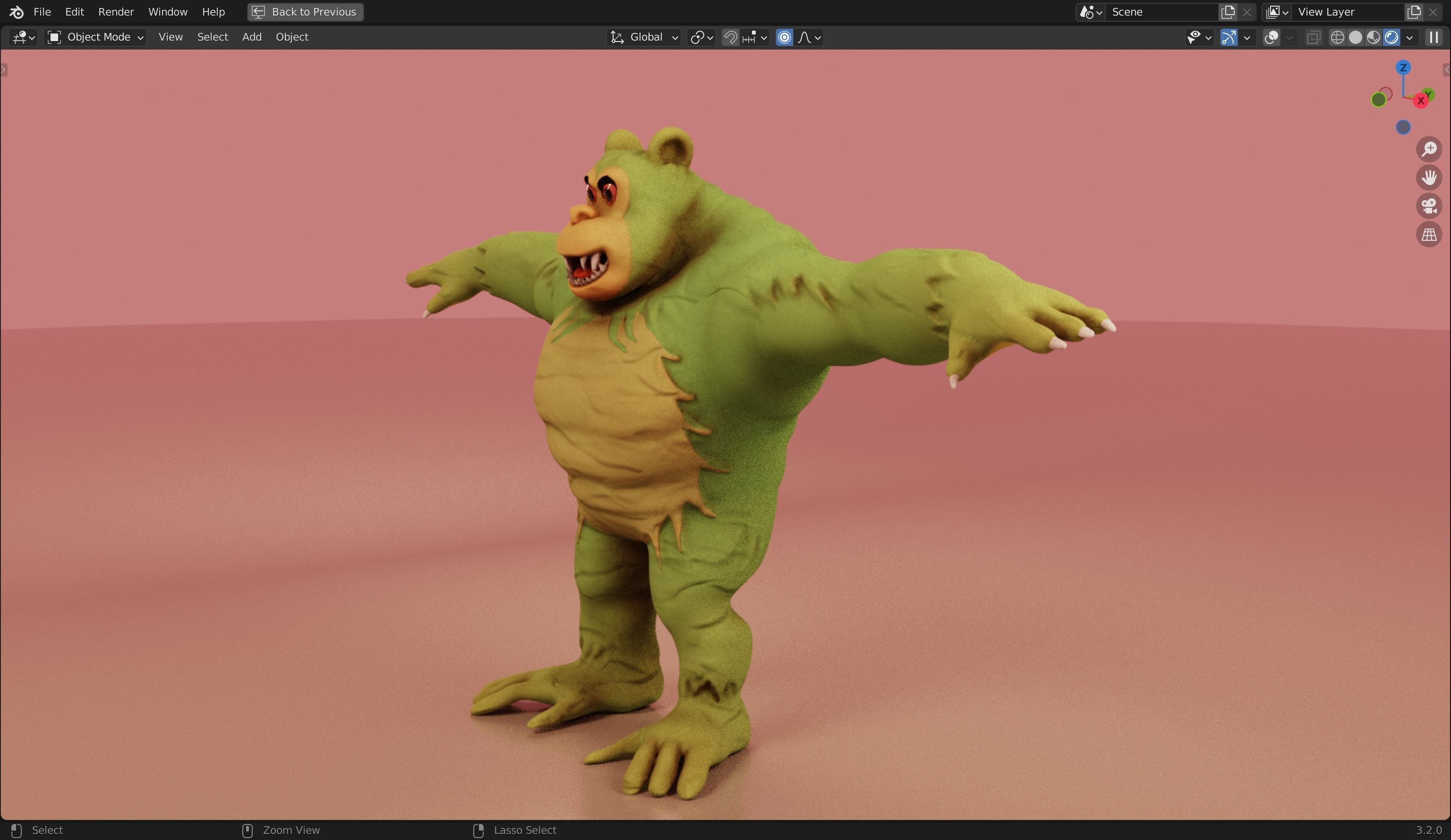 Killer Gorilla 3D Model from Classic Book Super Mouse Low-poly 3D model_8