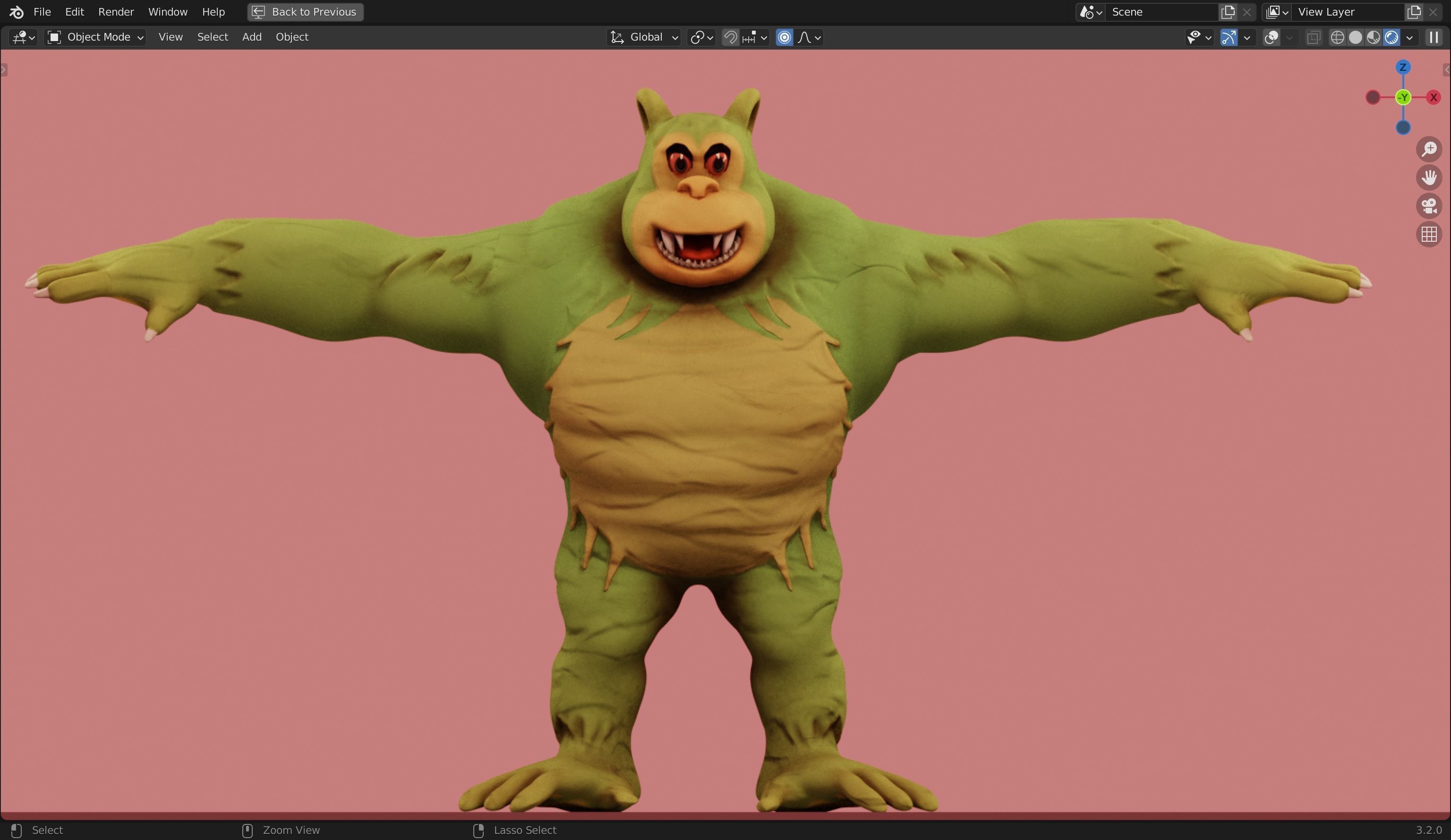 Killer Gorilla 3D Model from Classic Book Super Mouse Low-poly 3D model_5