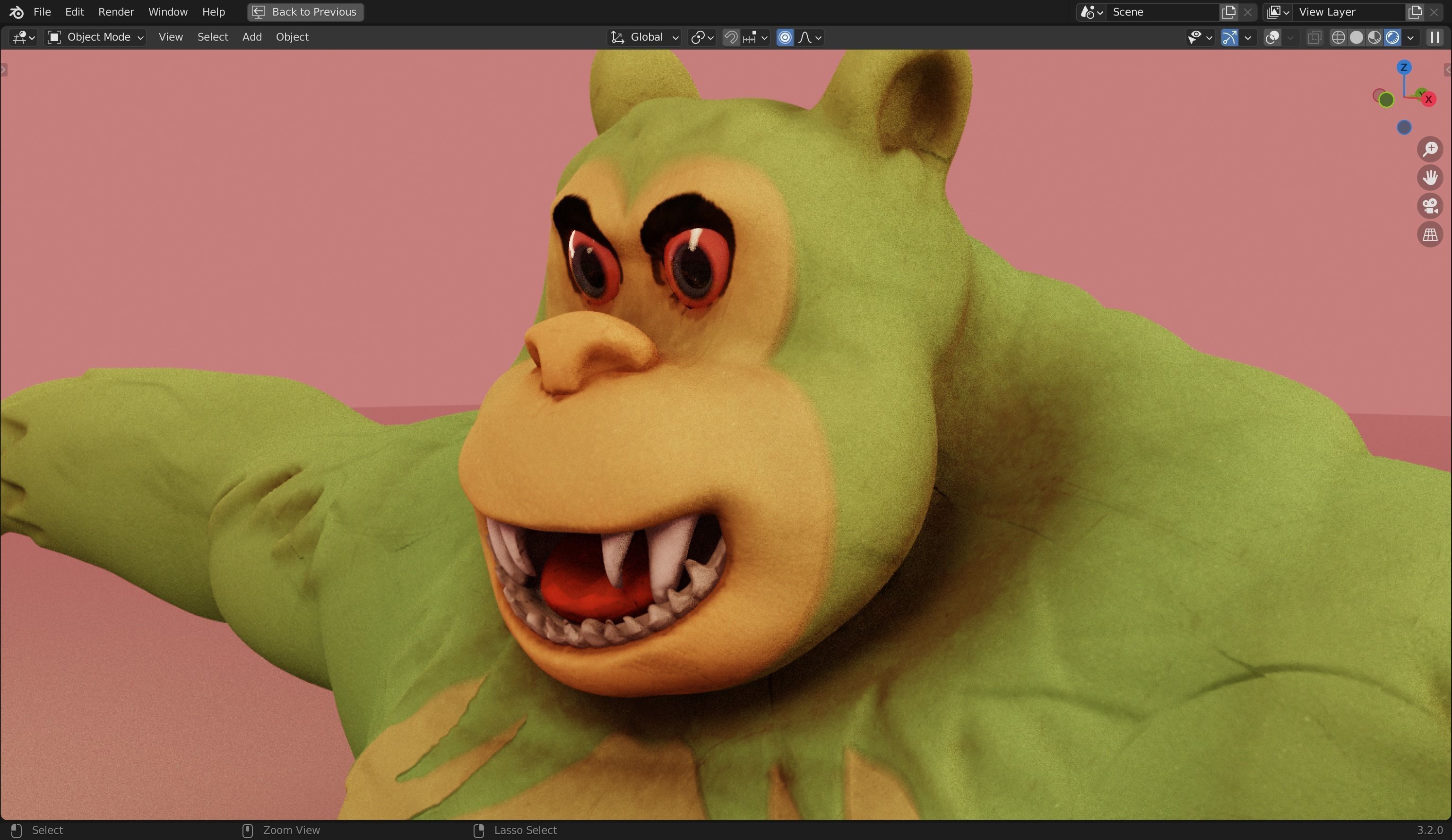 Killer Gorilla 3D Model from Classic Book Super Mouse Low-poly 3D model_26