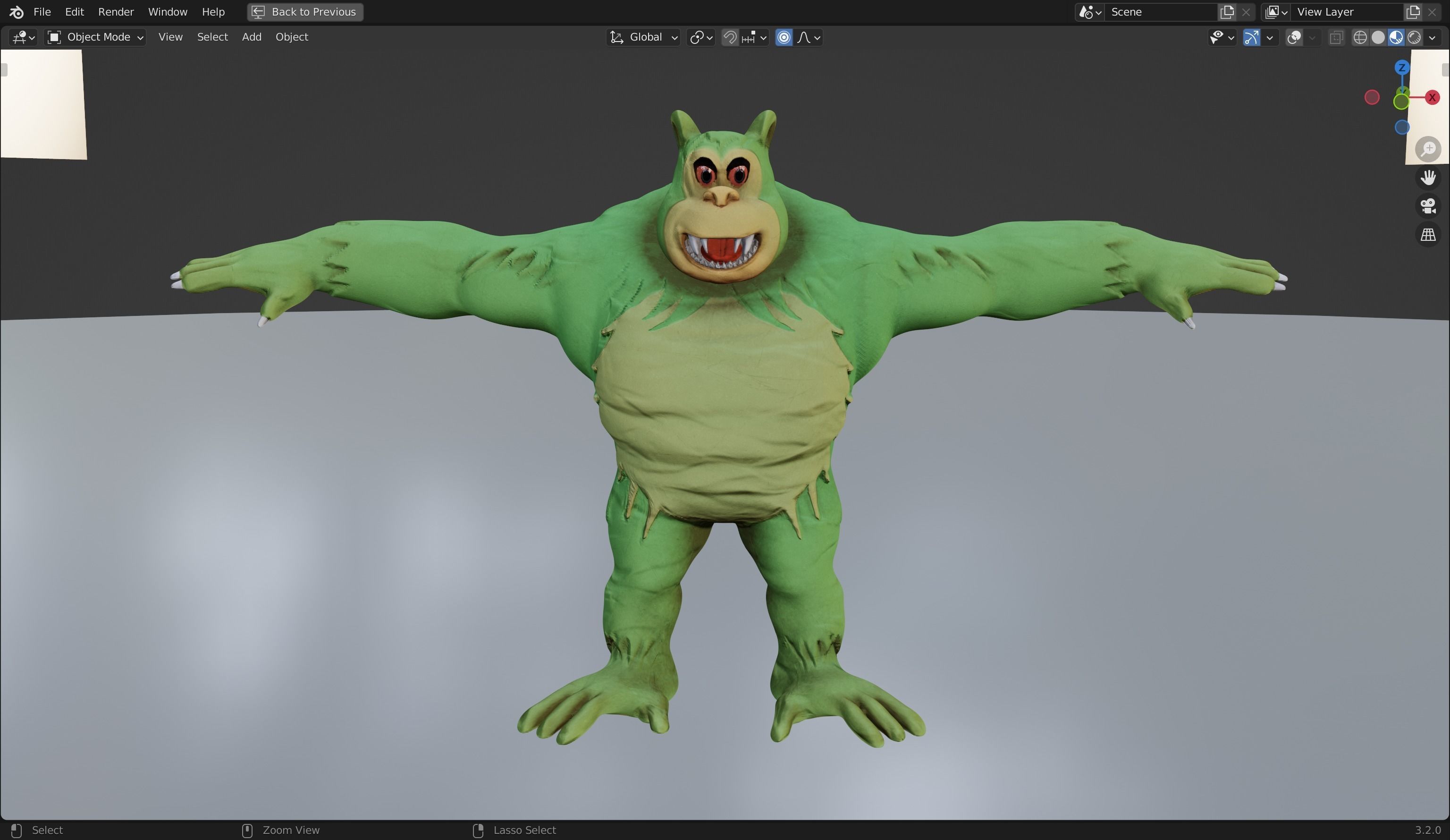 Killer Gorilla 3D Model from Classic Book Super Mouse Low-poly 3D model_19