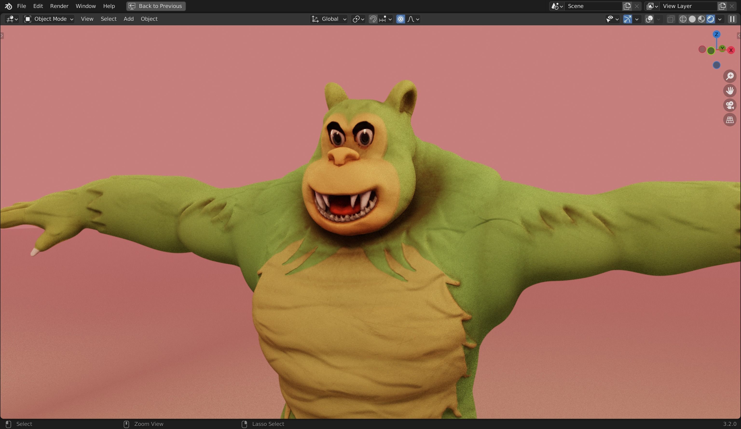 Killer Gorilla 3D Model from Classic Book Super Mouse Low-poly 3D model_24