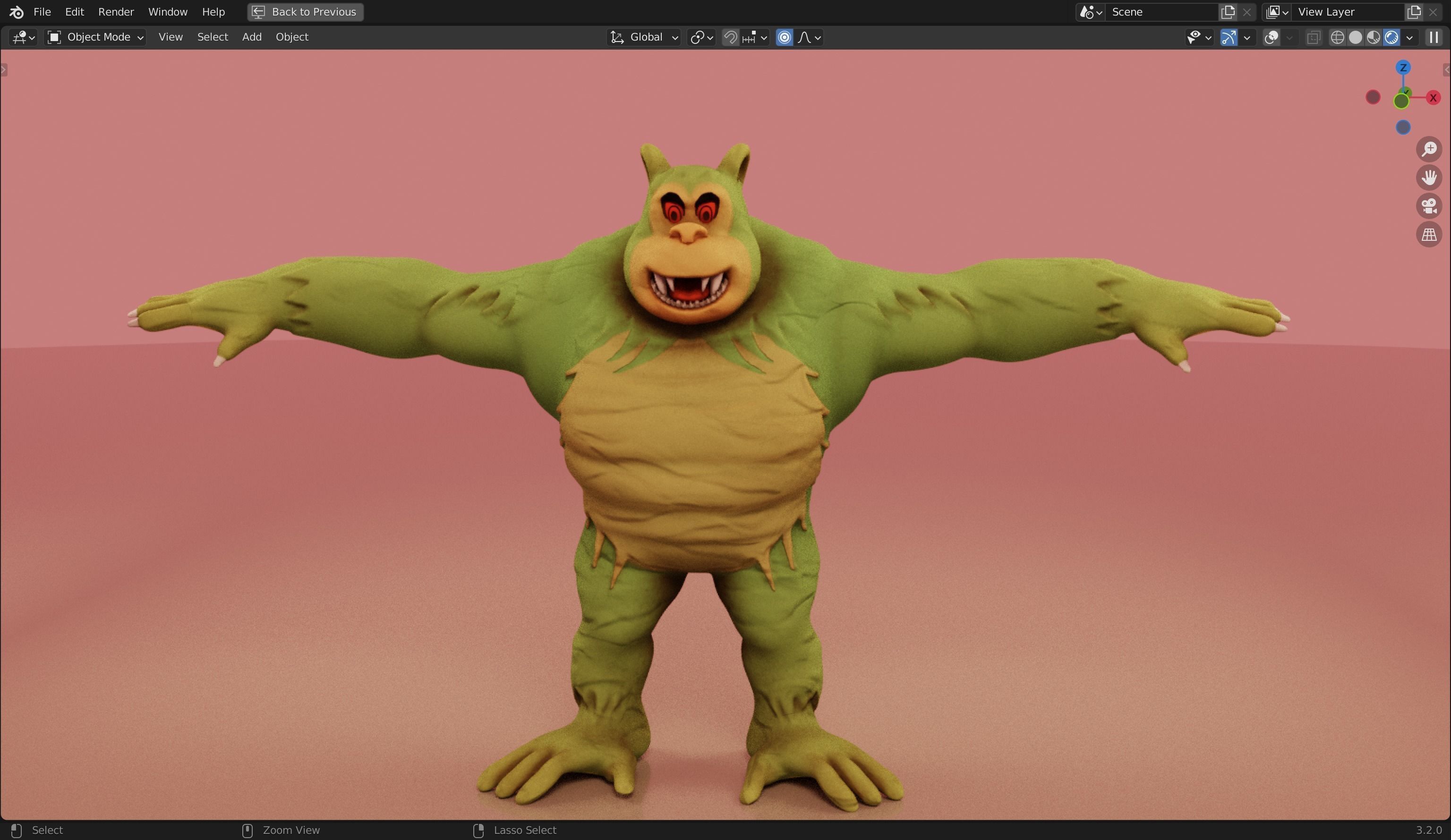 Killer Gorilla 3D Model from Classic Book Super Mouse Low-poly 3D model_29