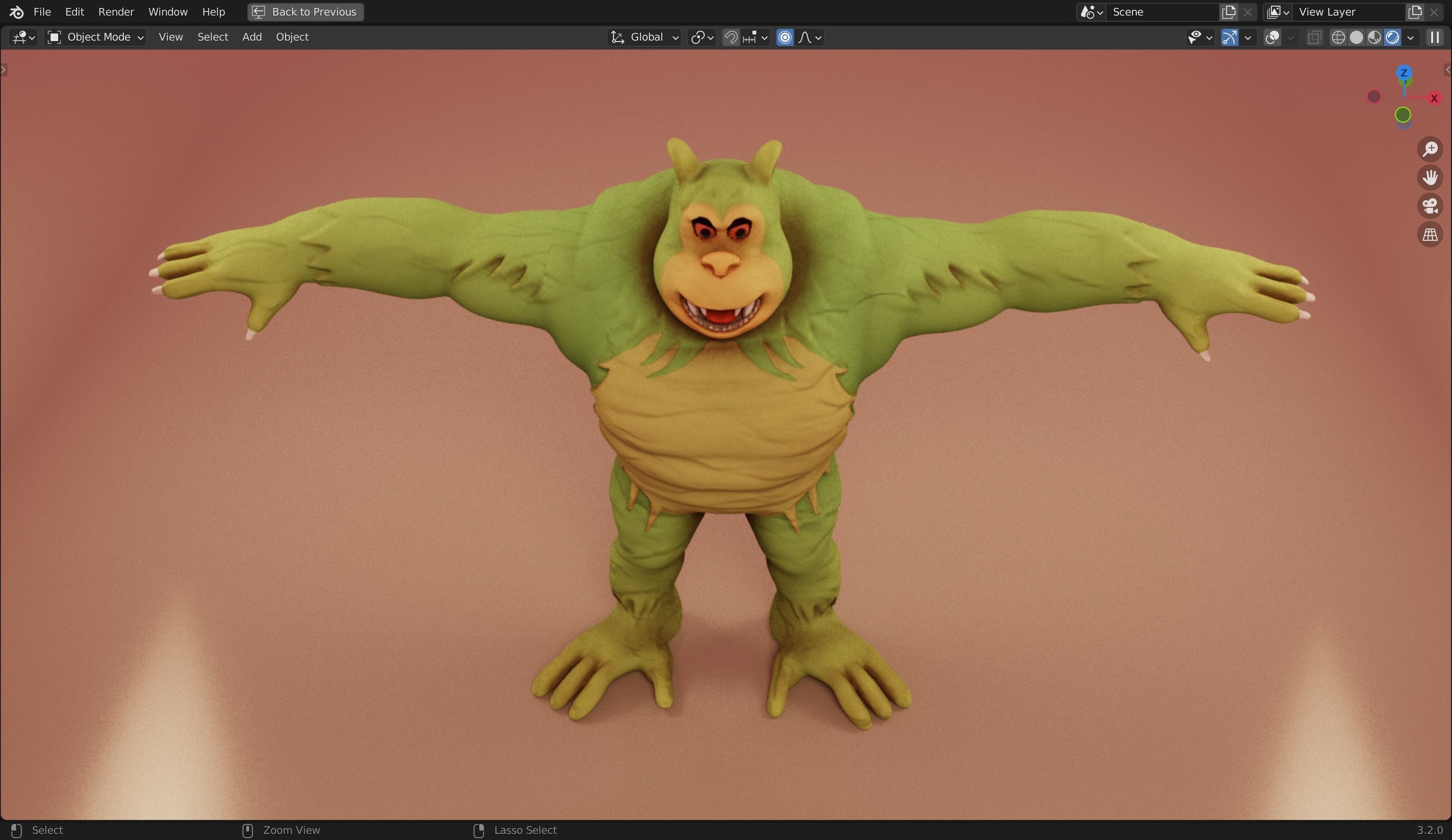 Killer Gorilla 3D Model from Classic Book Super Mouse Low-poly 3D model_22