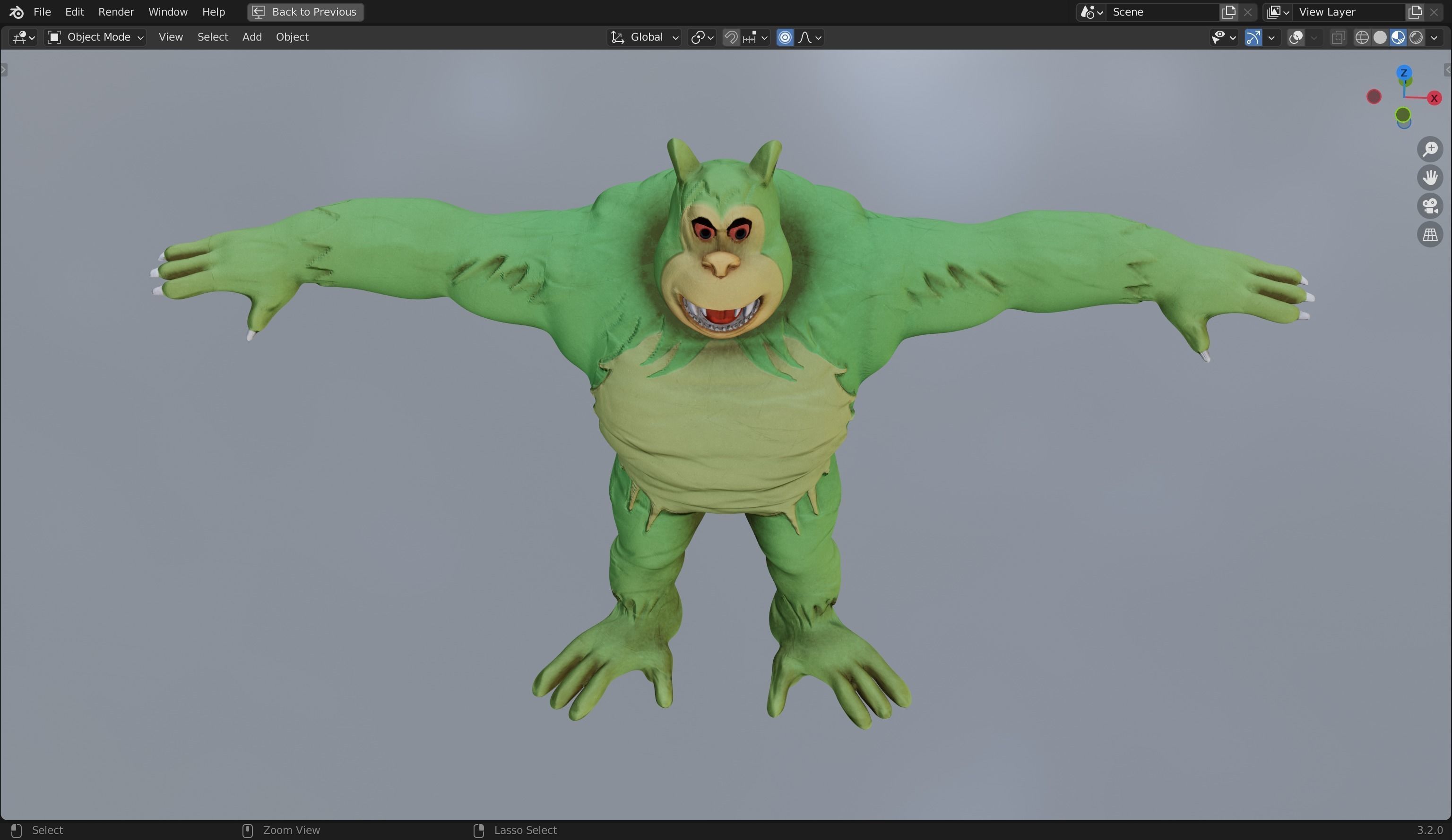 Killer Gorilla 3D Model from Classic Book Super Mouse Low-poly 3D model_21