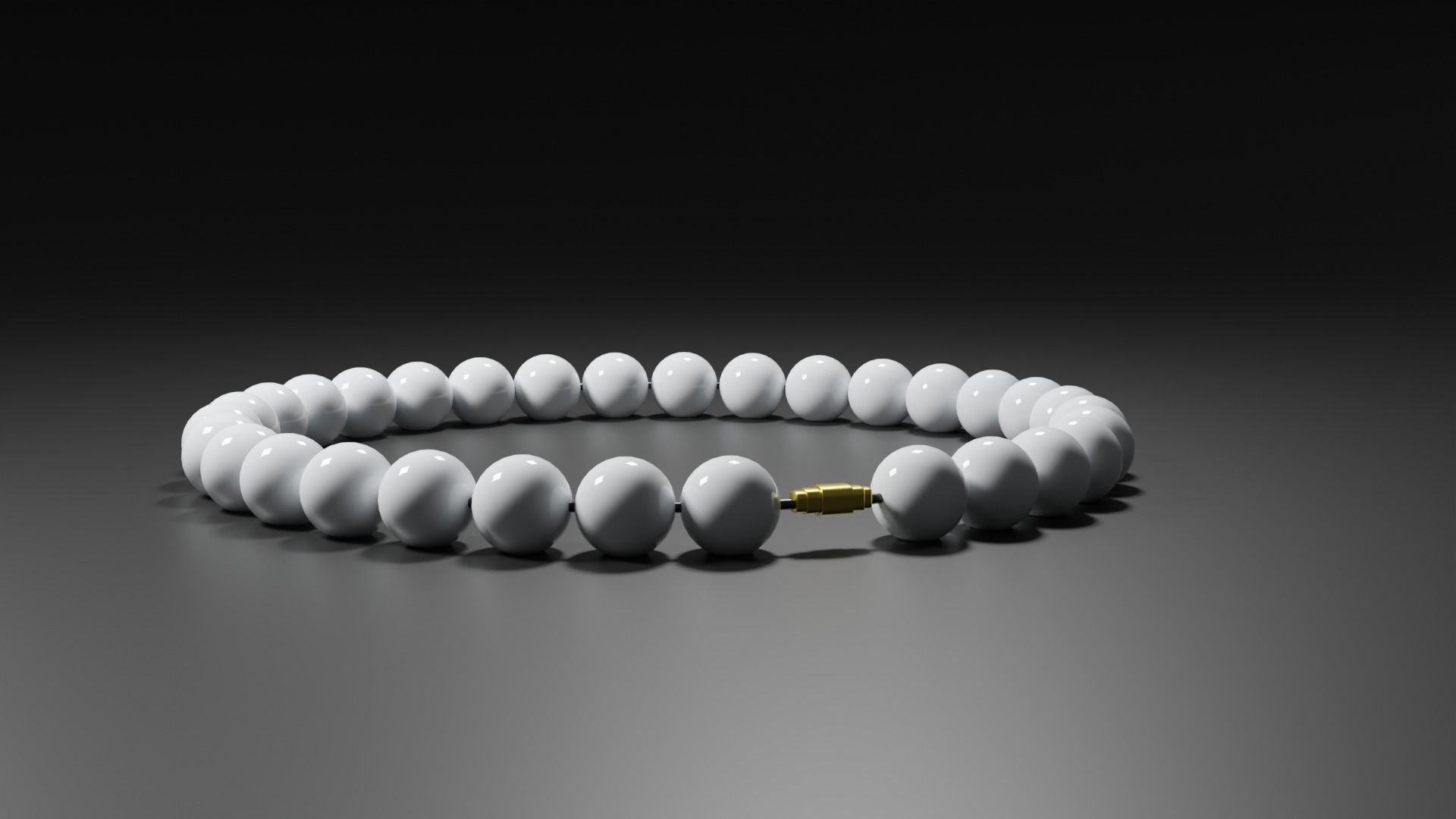 Pearl Bracelet  Low-poly 3D model_1