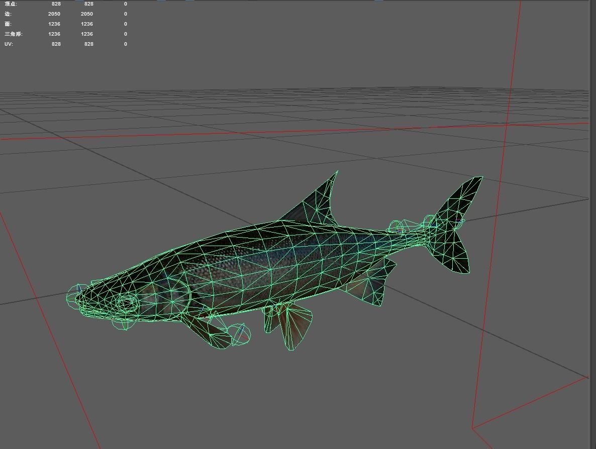Carp fish Low-poly 3D model_6