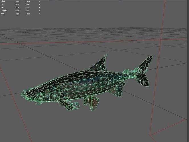 Carp fish Low-poly 3D model 7