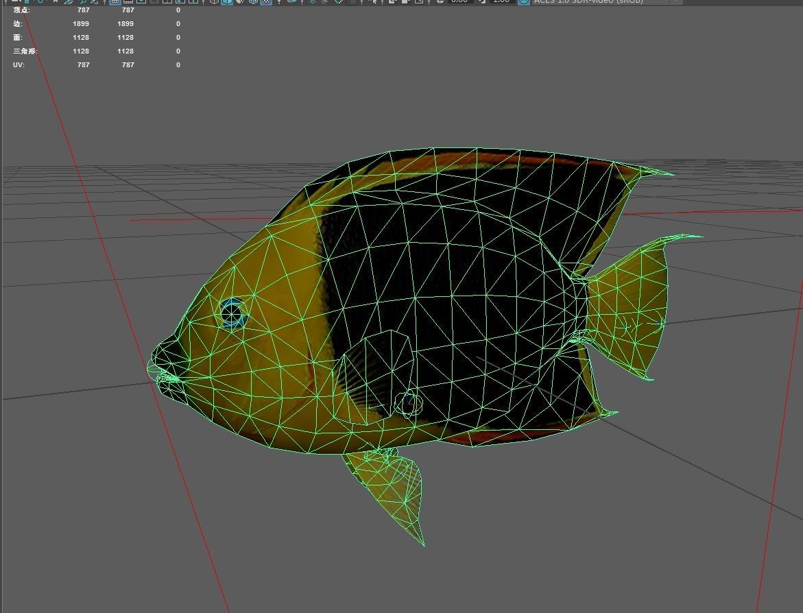 Rockbeauty Low-poly 3D model_6