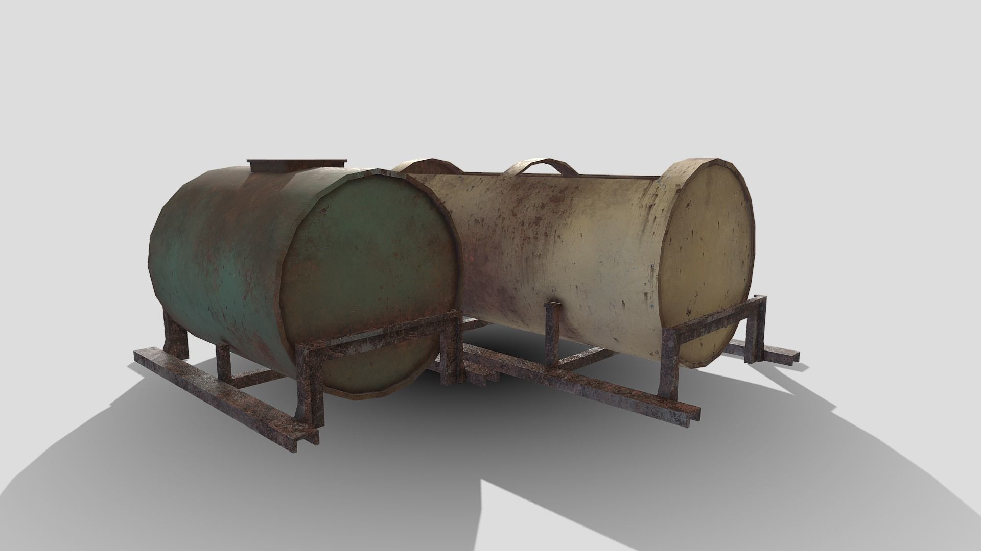 Old Tank Low-poly 3D model_3