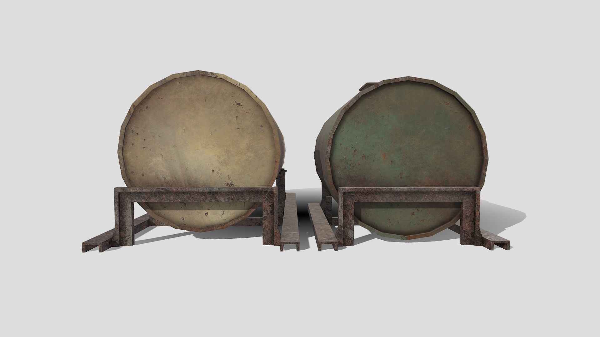 Old Tank Low-poly 3D model_5